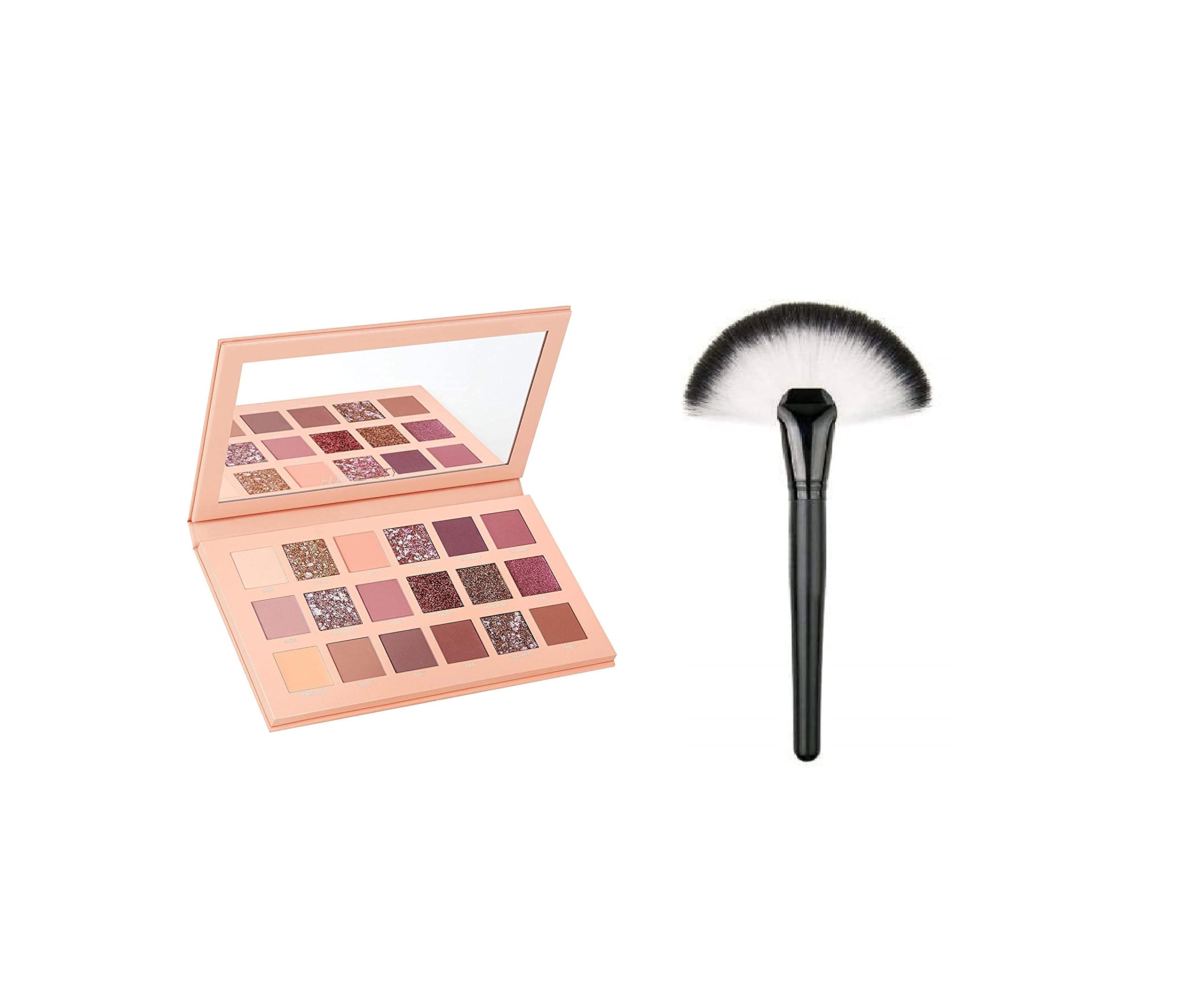 NUDE EYE 18X1 Color Eyeshadow Palette with Fan Brush - Professional Makeup Kit for Smokey Eyes & Natural Looks | Perfect for Daily Wear, Parties & Special Occasions