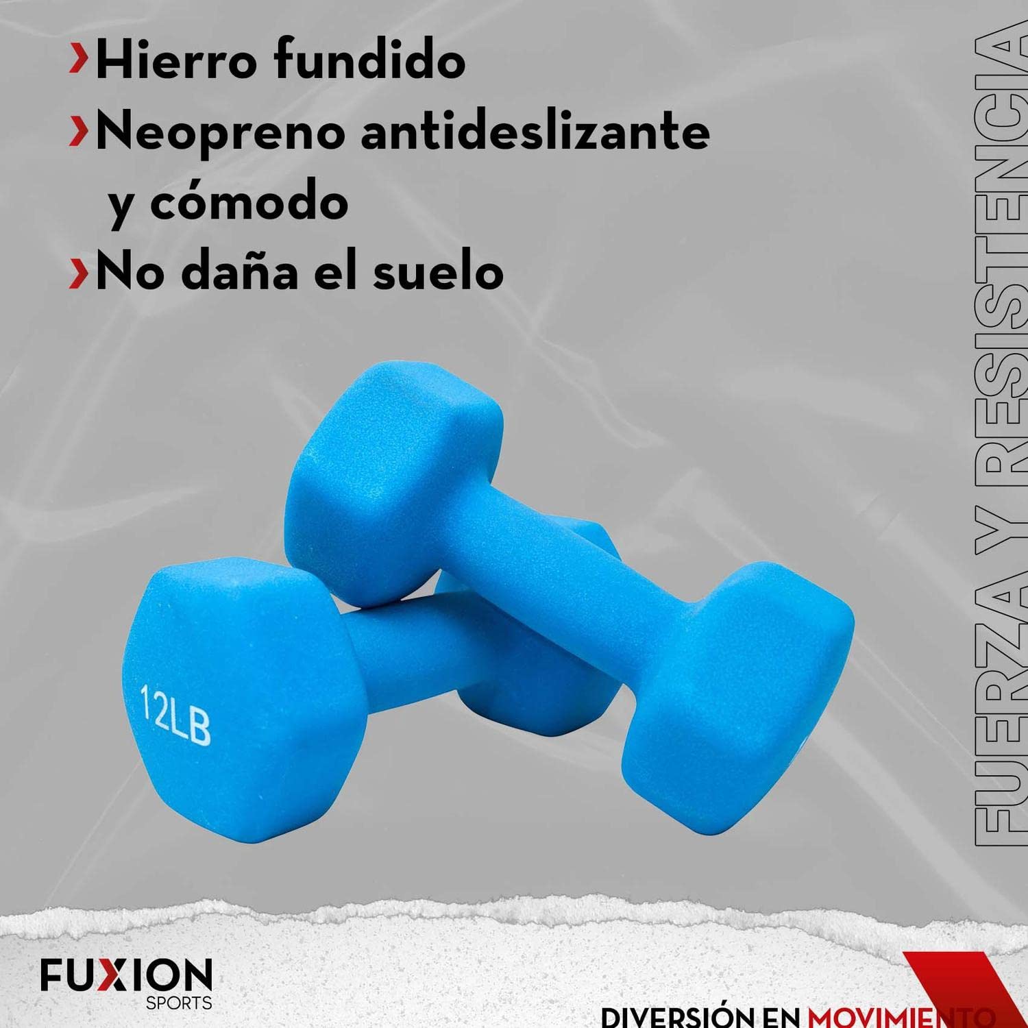 FUXION Neoprene Dumbbell Hand Weights Set of 2 - Hexagon Non-Slip Design for Home Gym, Yoga, Pilates & Strength Training - Perfect for Toning, Fitness & Workout Routines