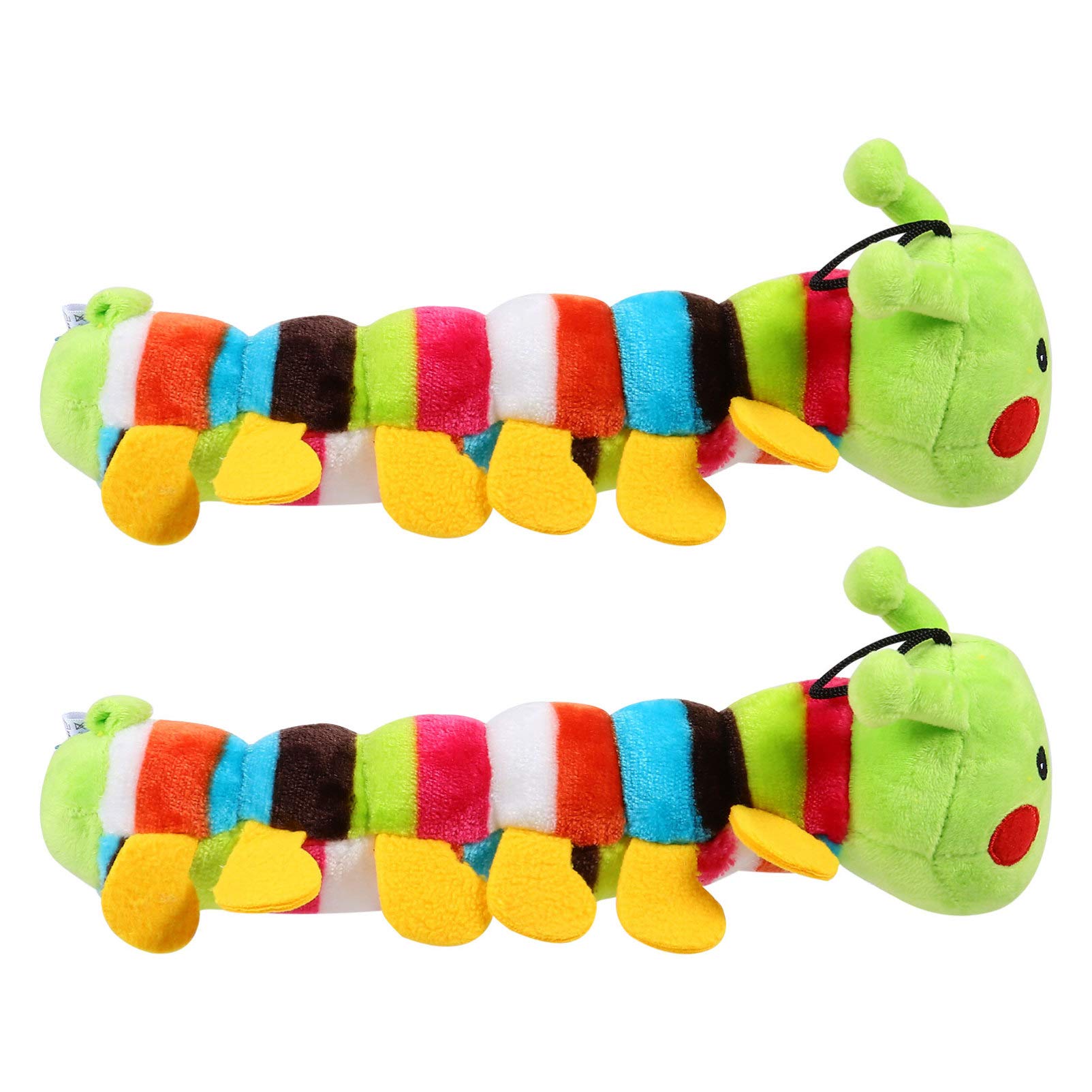 Balacoo 2-Pack Soft Plush Caterpillar Dog Chew Toys - Durable Puppy Teething Toys for Small & Medium Dogs, Interactive Fetch & Molar Relief Pet Toys - Perfect for Indoor Play, Training Rewards & Anxiety Relief