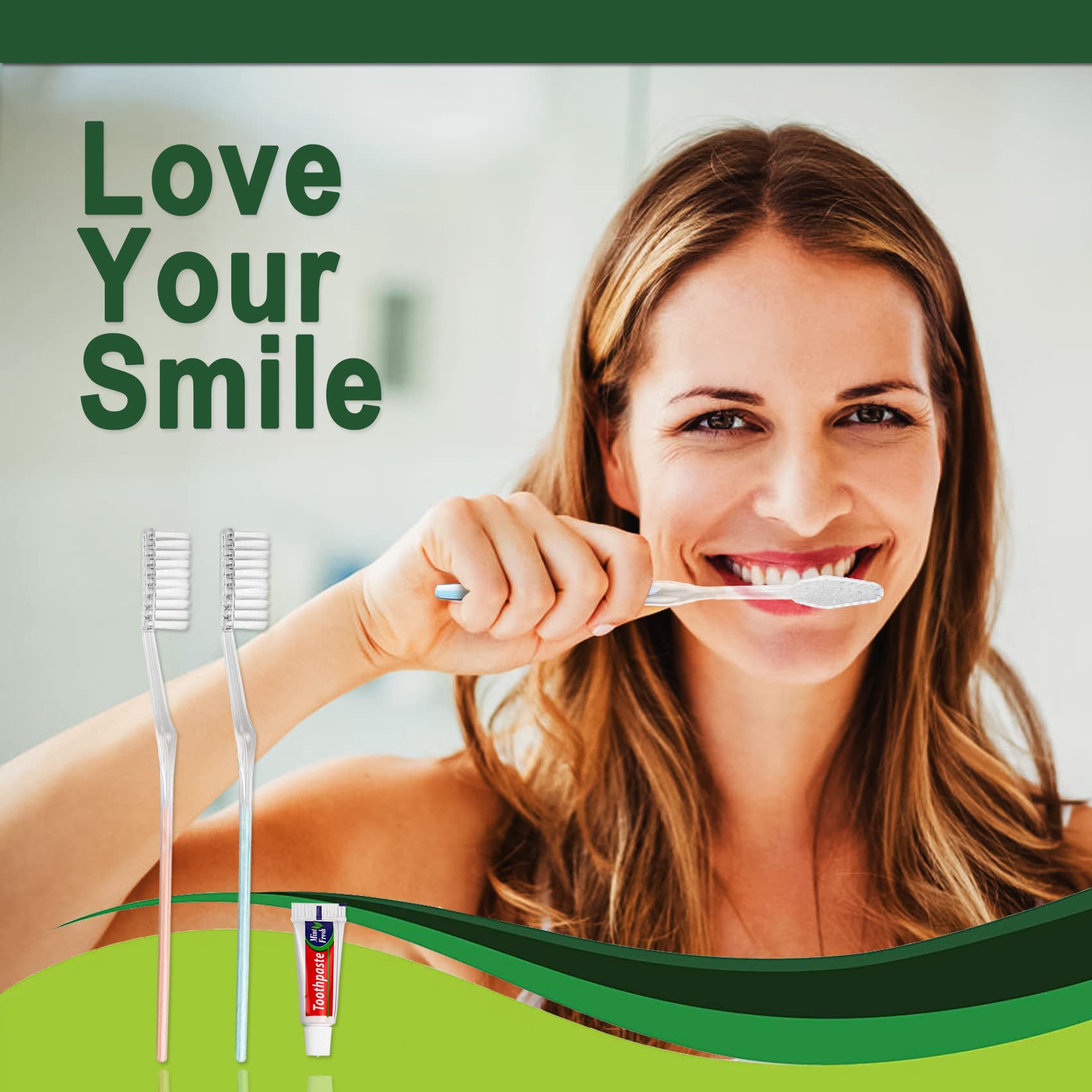 60 Pack Disposable Toothbrushes with Toothpaste - Individually Wrapped Travel Toothbrushes (2 Colors) - Perfect for Travel, Camping, Hotels, and Emergency Kits