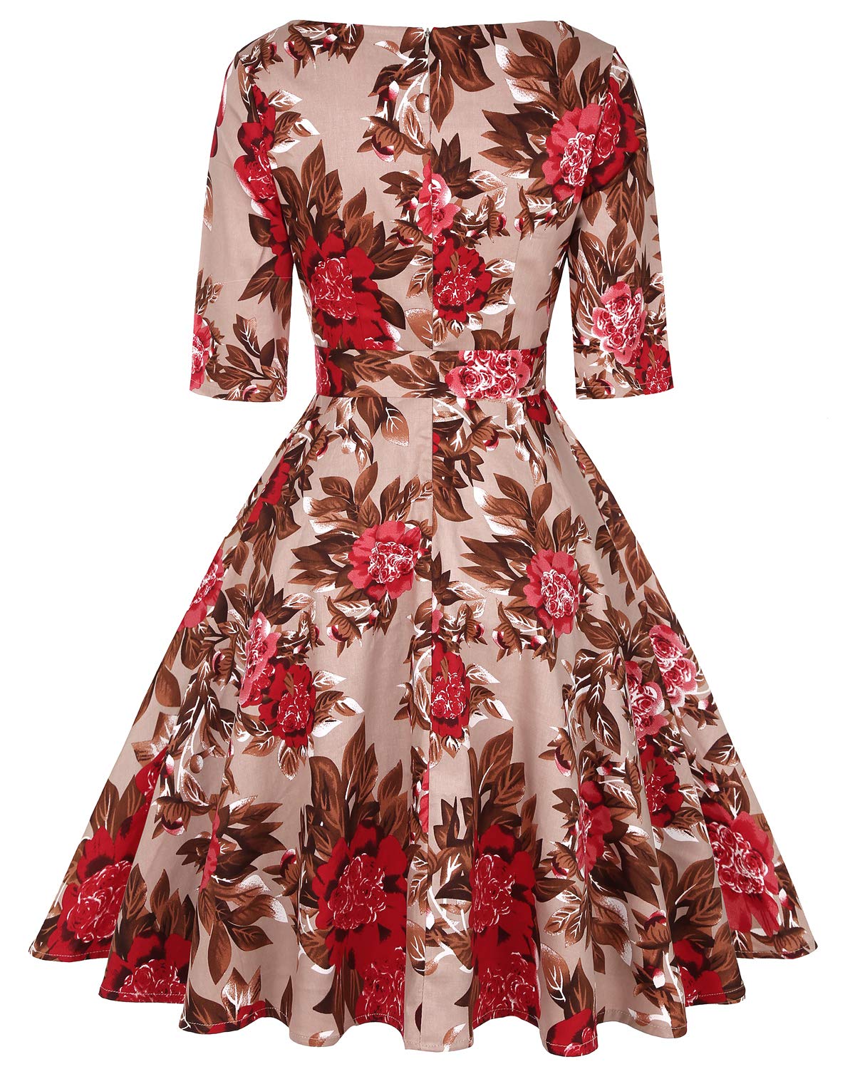 Vintage 1950s Rockabilly Swing Dress for Women - Retro Cocktail Party & Prom Dress with Pockets | 50s Inspired Pinup Style for Dances, Weddings & Special Occasions
