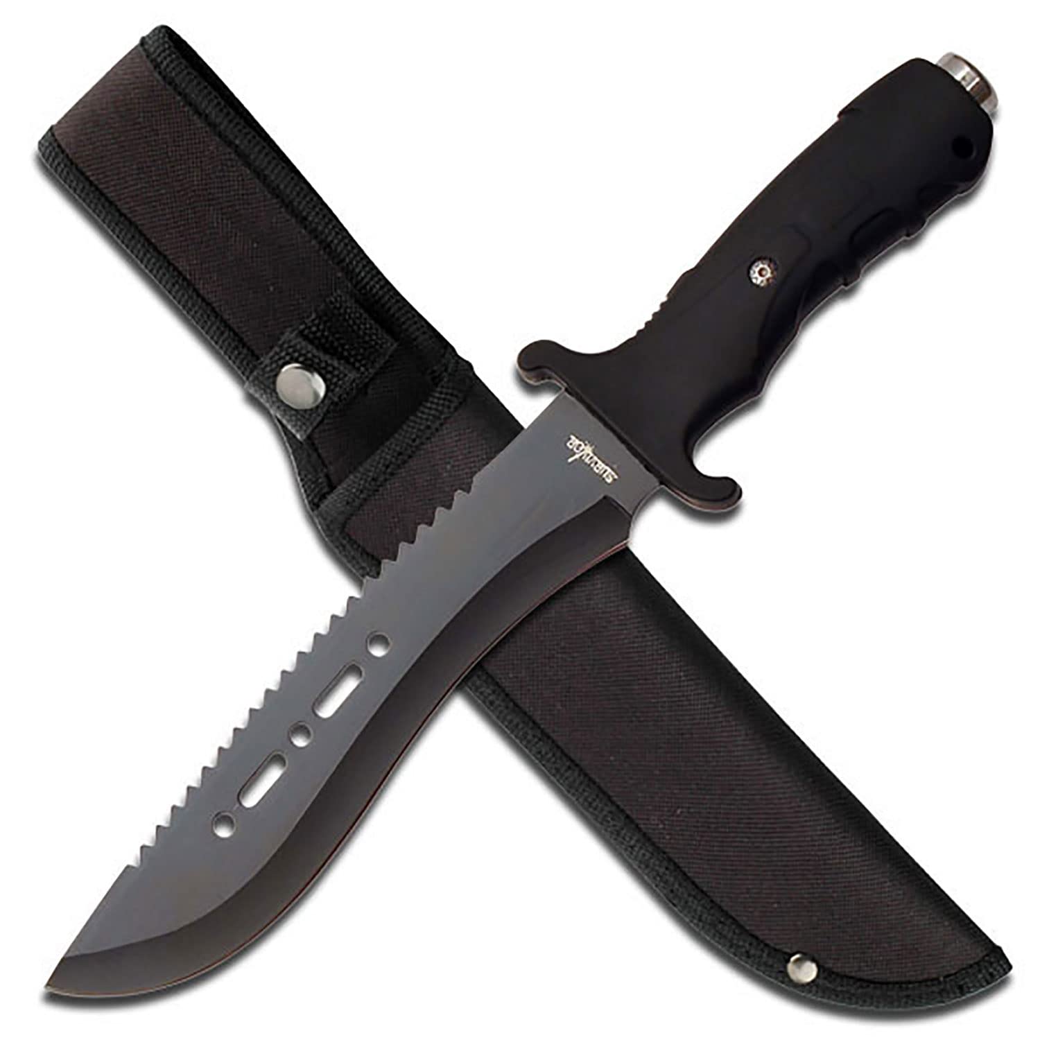 Survivor HK-729BK 12-Inch Fixed Blade Outdoor Knife - Tactical Survival Knife for Camping, Hunting & Bushcraft | Durable Full Tang Construction
