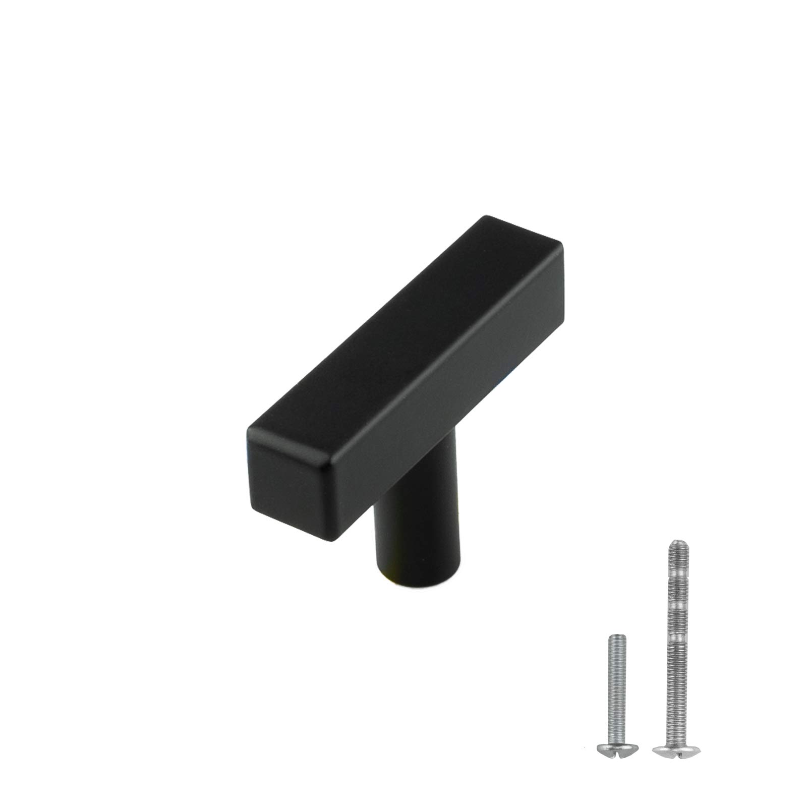 Matte Black T-Bar Cabinet Pulls 2 Inch - Modern Kitchen Cabinet Handles & Drawer Knobs for Dresser, Wardrobe, Bathroom Vanity - Easy Installation & Durable Finish