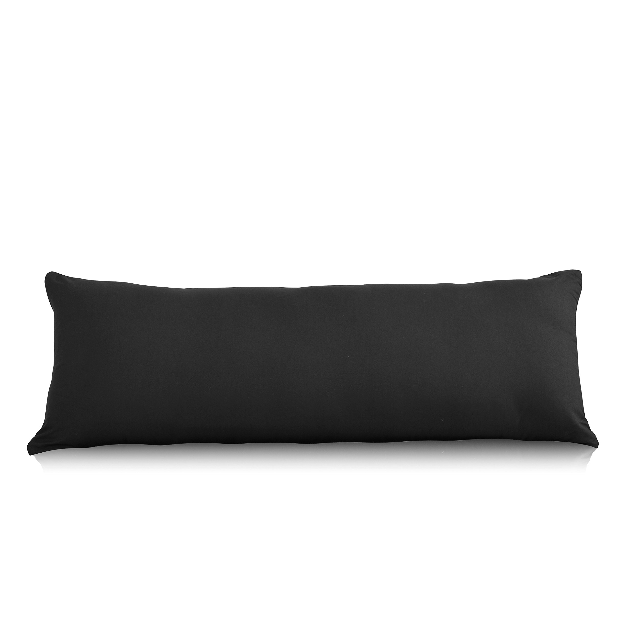 Evolive Ultra Soft Microfiber Body Pillow Cover 21x54 Inches with Hidden Zipper - Black Pillowcase for Adults & Pregnancy Support - Perfect for Bed, Couch & Travel Comfort