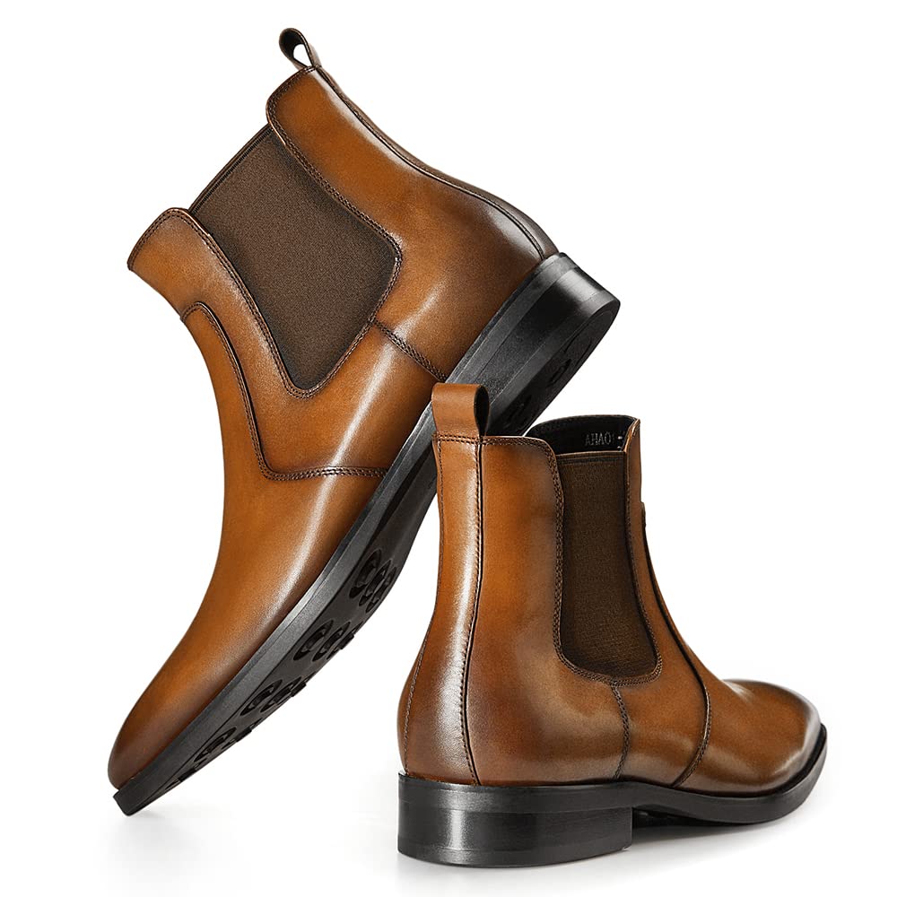 Premium Men's Leather Chelsea Dress Boots - Stylish & Comfortable Formal Boots for Business, Office & Special Occasions