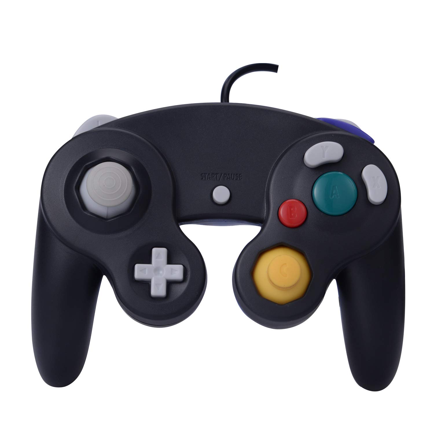 2 Pack Classic Shock Joypad Wired Controller for Wii & NGC Gamecube - Black & White | Perfect for Retro Gaming & Multiplayer Sessions
