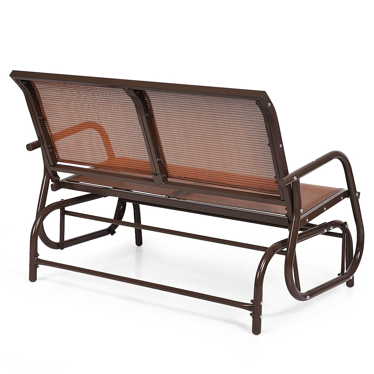 Tangkula 2-Person Outdoor Patio Glider Swing Bench - Heavy-Duty Steel Frame & Breathable Fabric Loveseat - Perfect for Poolside, Garden, Backyard & Porch Relaxation | Patio Furniture for Couples & Outdoor Lounging