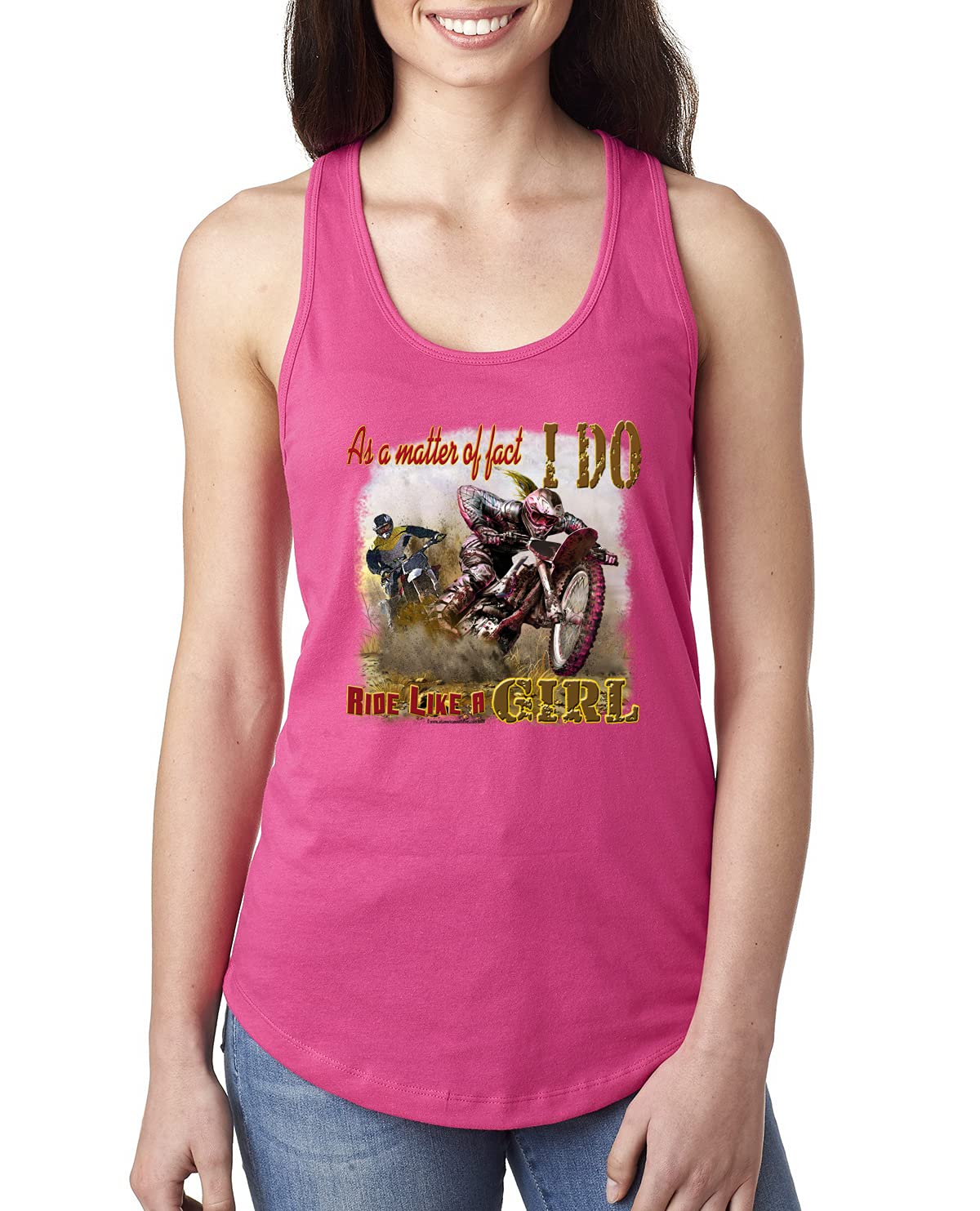 Biker Girl Tank Top - 'I Do Ride Like A Girl' Graphic Racerback Shirt for Women - Perfect for Motorcycle Riding, Car Shows & Casual Streetwear