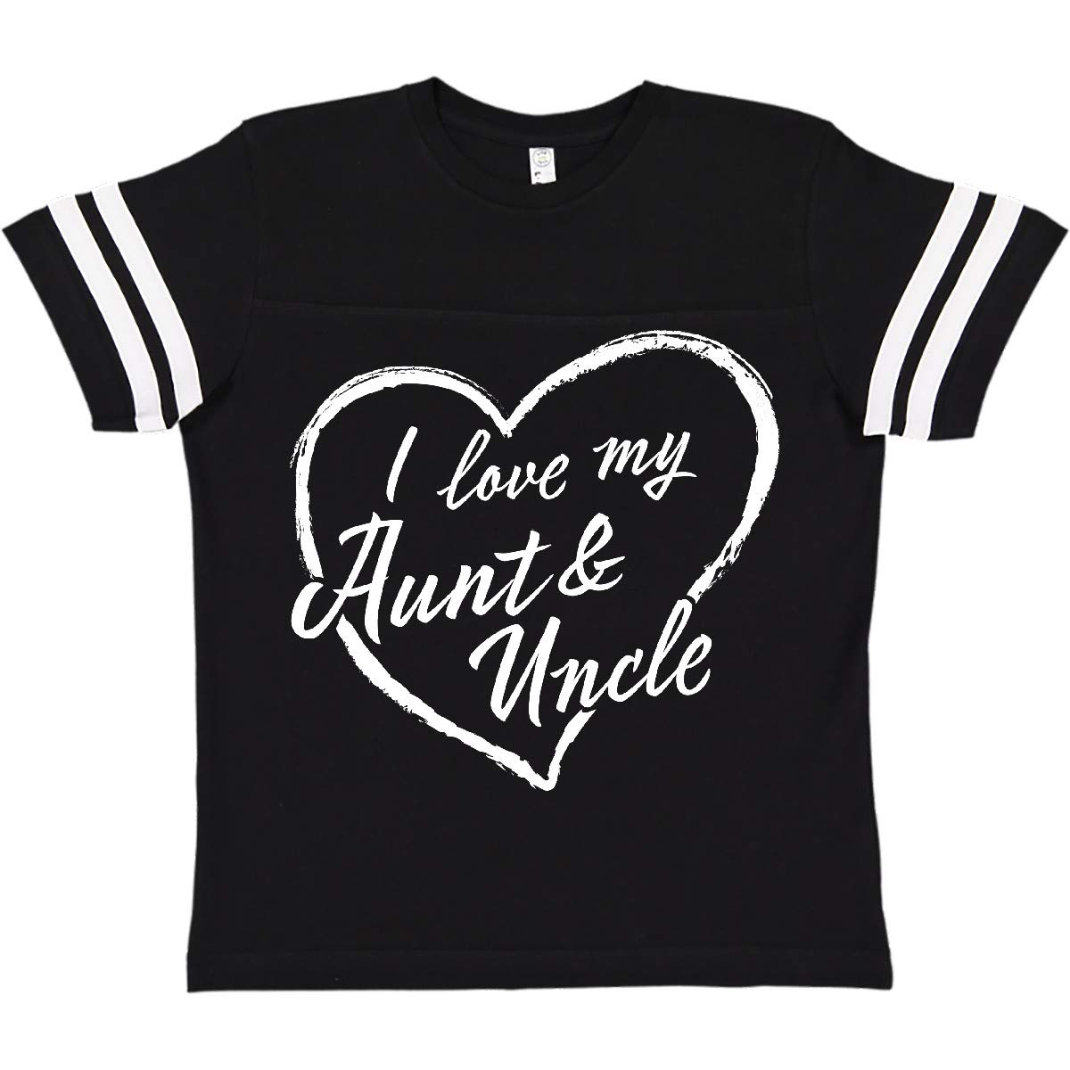 I Love My Aunt and Uncle White Chalk Heart Youth T-Shirt | Inktastic | Cute Family Gift for Nieces & Nephews | Perfect for Family Reunions & Holidays