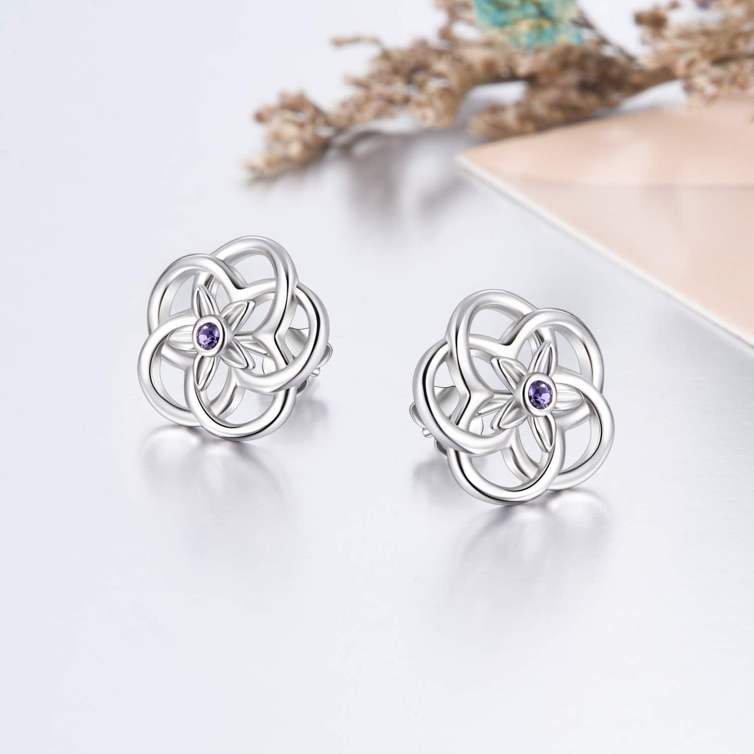 YFN Sterling Silver Butterfly Flower Heart Bar Stud Earrings for Women - Elegant & Dainty Jewelry for Everyday Wear, Parties & Gifts