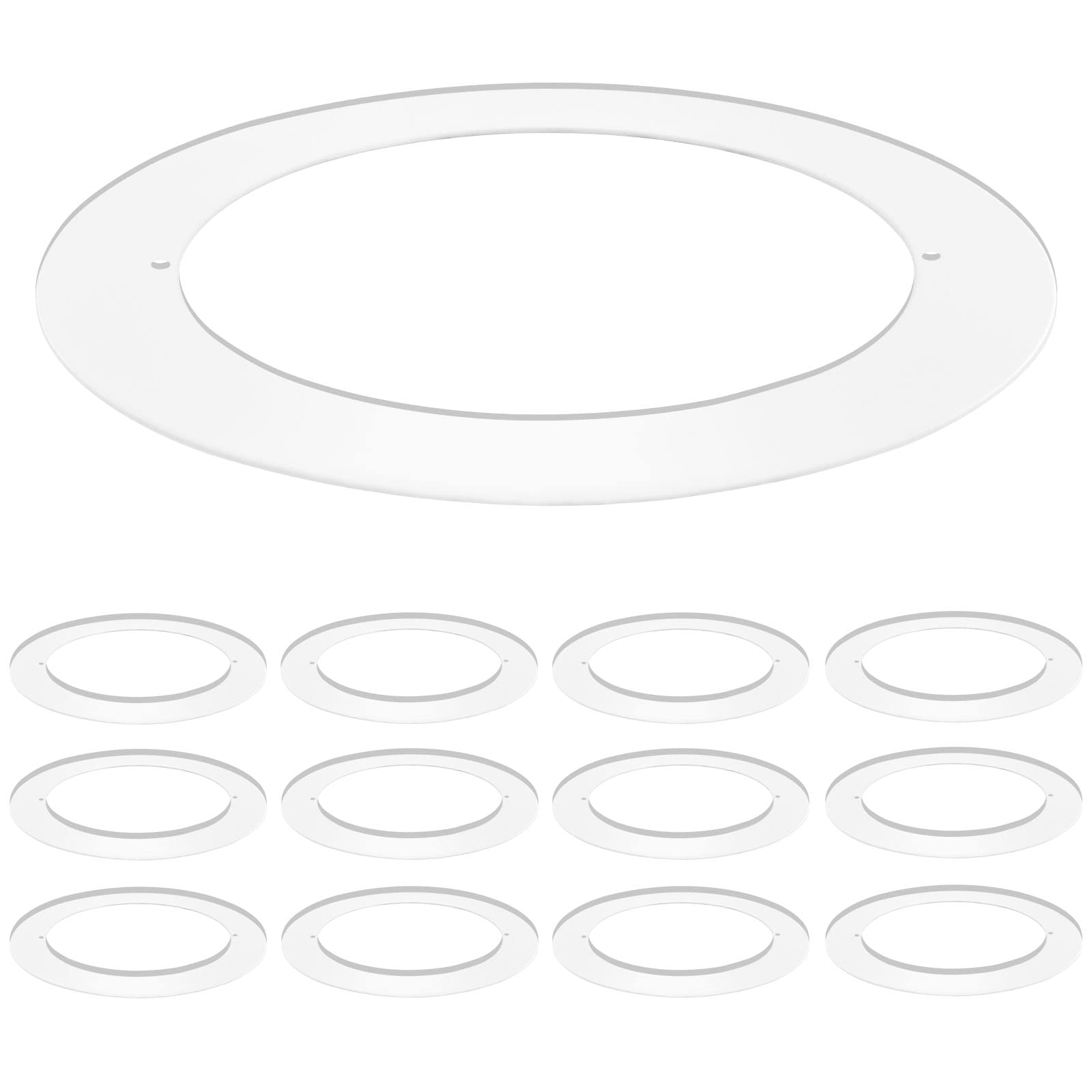 Luxrite 12 Pack White Goof Trim Ring for 4 Inch Recessed Lights - 5.75