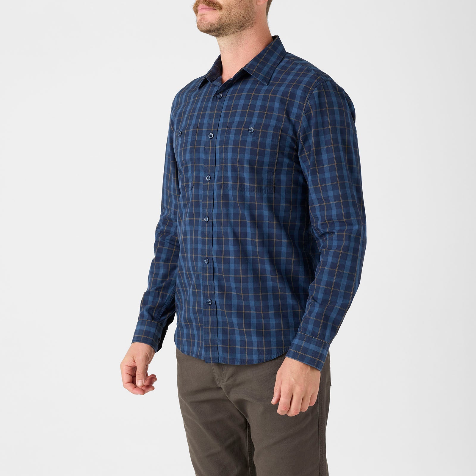 Midtown Long Sleeve Woven Shirt for Men - Casual Button Down Shirt with Comfort Fit - Perfect for Office, Business Casual & Outdoor Activities
