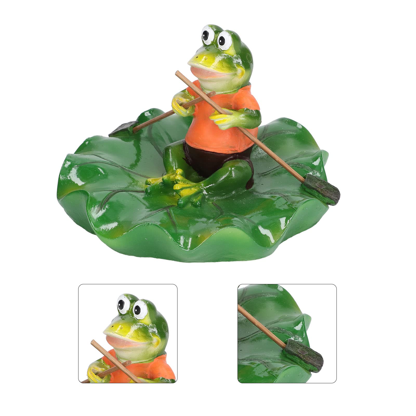 Floating Frog Water Ornament - Realistic Lifelike Pond Decor with Sun Protection - Durable Waterproof Floating Lily Pad for Garden Ponds, Water Features & Outdoor Decorations
