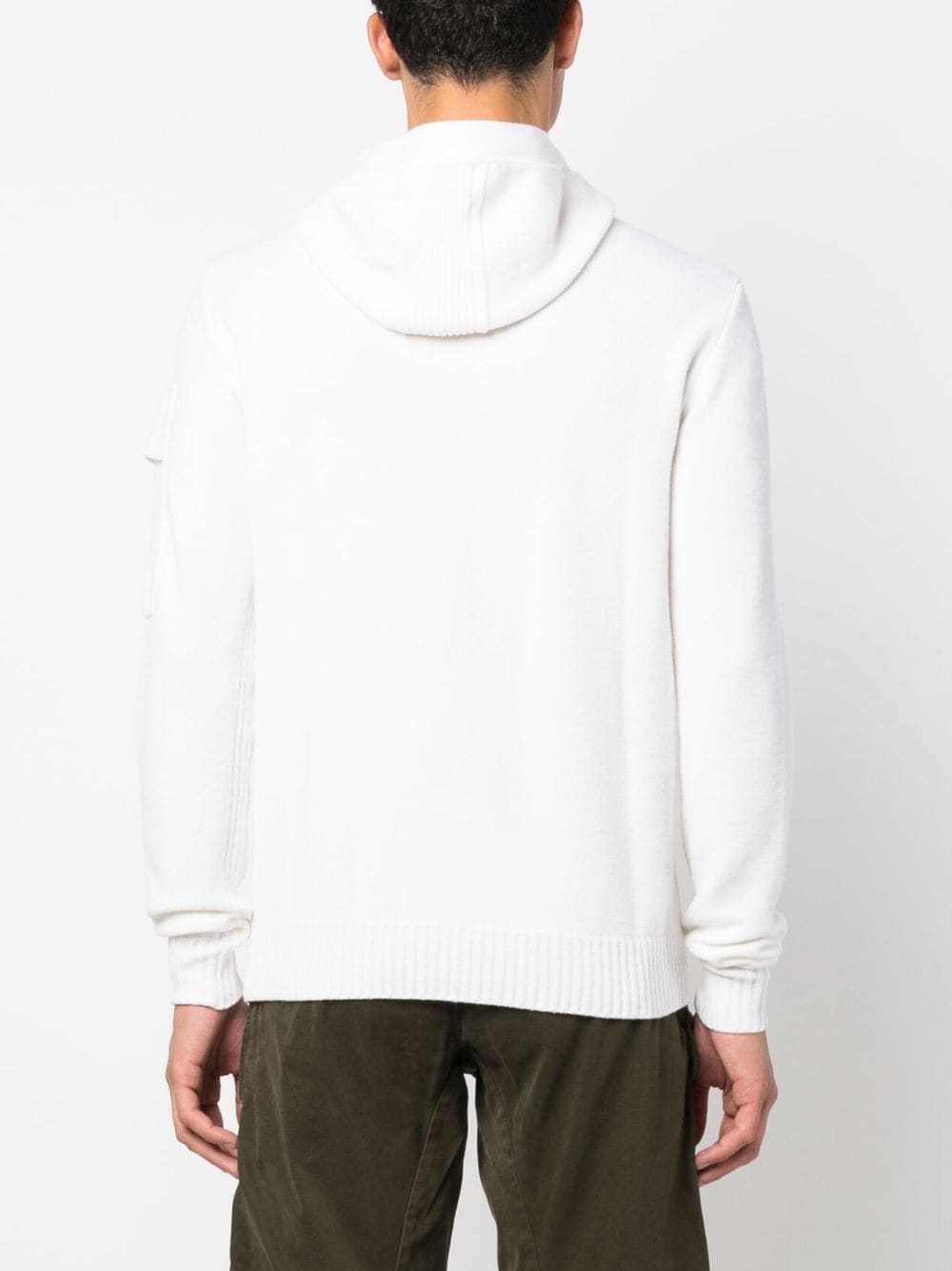 C.P. COMPANY METROPOLIS White Sweater for Men - Premium Cotton Knit Pullover for Casual & Streetwear Fashion | Perfect for Urban Outfits and Winter Layering