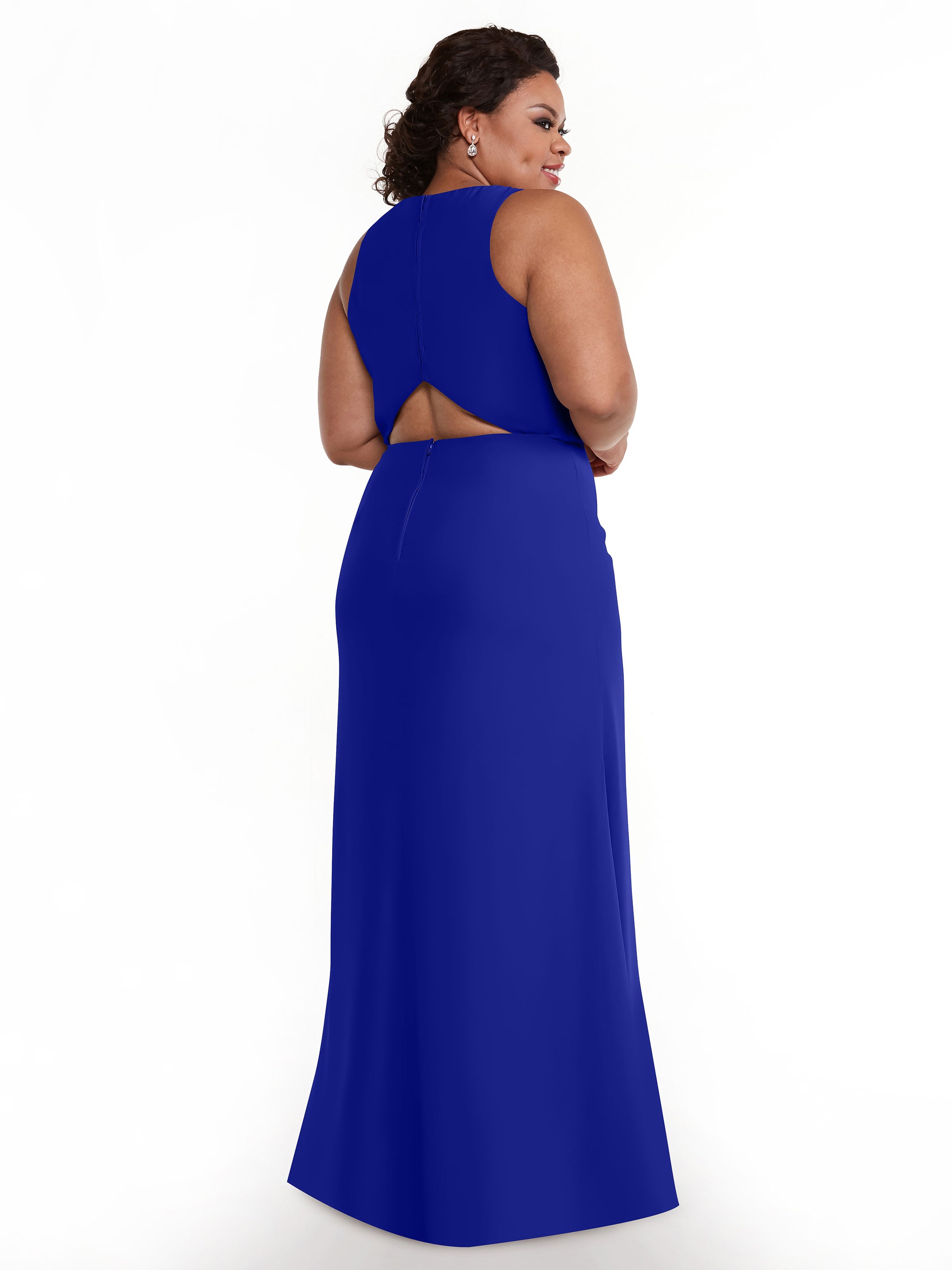 Elegant 80175 Chiffon A-Line Bridesmaid Dress with Plunging Halter Neckline - Perfect for Weddings, Formal Events & Special Occasions