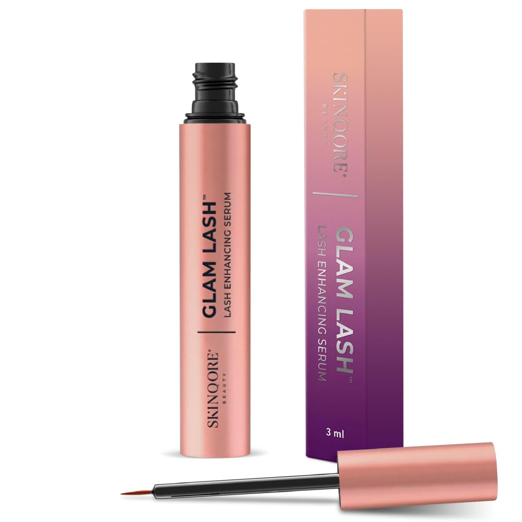 GlamLash Eyelash Growth Serum - Rapid Lash Conditioner with Keratin Peptides & Amino Acids for Longer, Thicker Lashes | Natural Eyelash Enhancer | Made in USA (3ml) | Perfect for Daily Use & Special Occasions