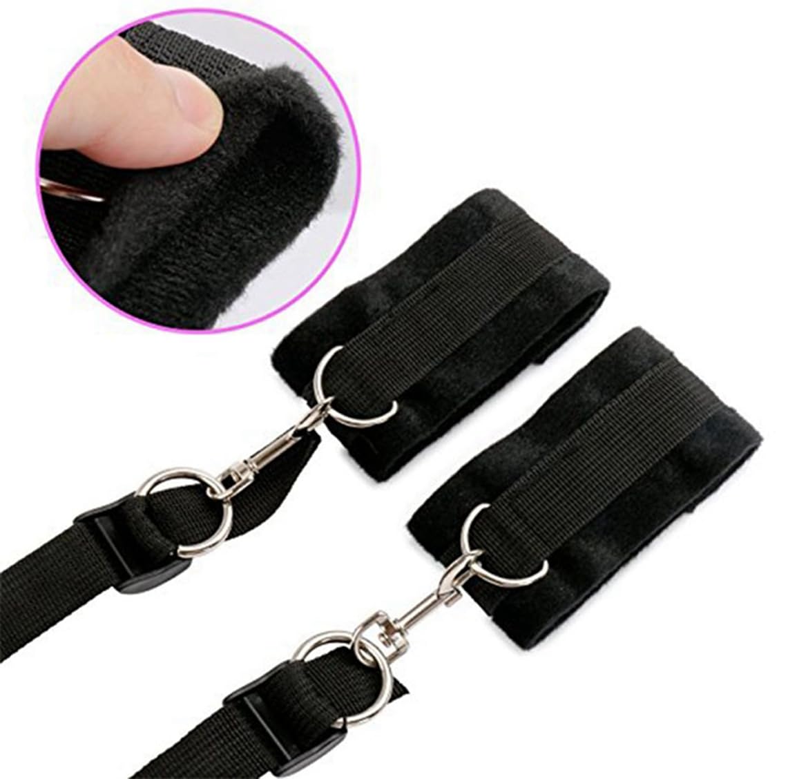 Adjustable Under Bed Restraints Kit - Bondage Straps & Handcuffs for Couples (King/Queen Size) | Sexy Bedroom Toys for Adults | Perfect for Spicing Up Your Love Life & BDSM Play