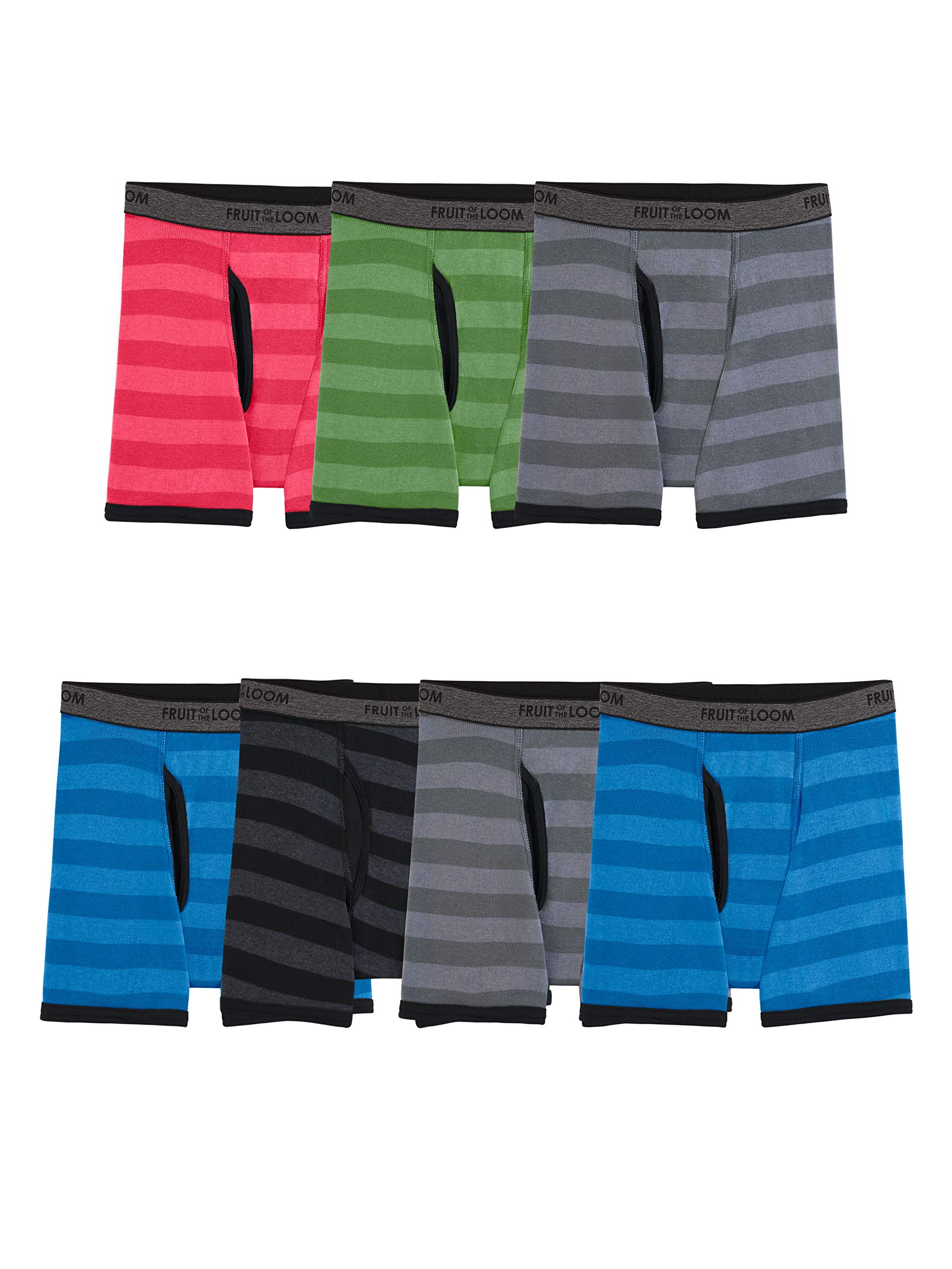 Fruit of the Loom Boys' Cool Comfort Boxer Briefs with Coolzone Fly - Breathable Cotton Underwear for Active Kids, Sports & Everyday Wear