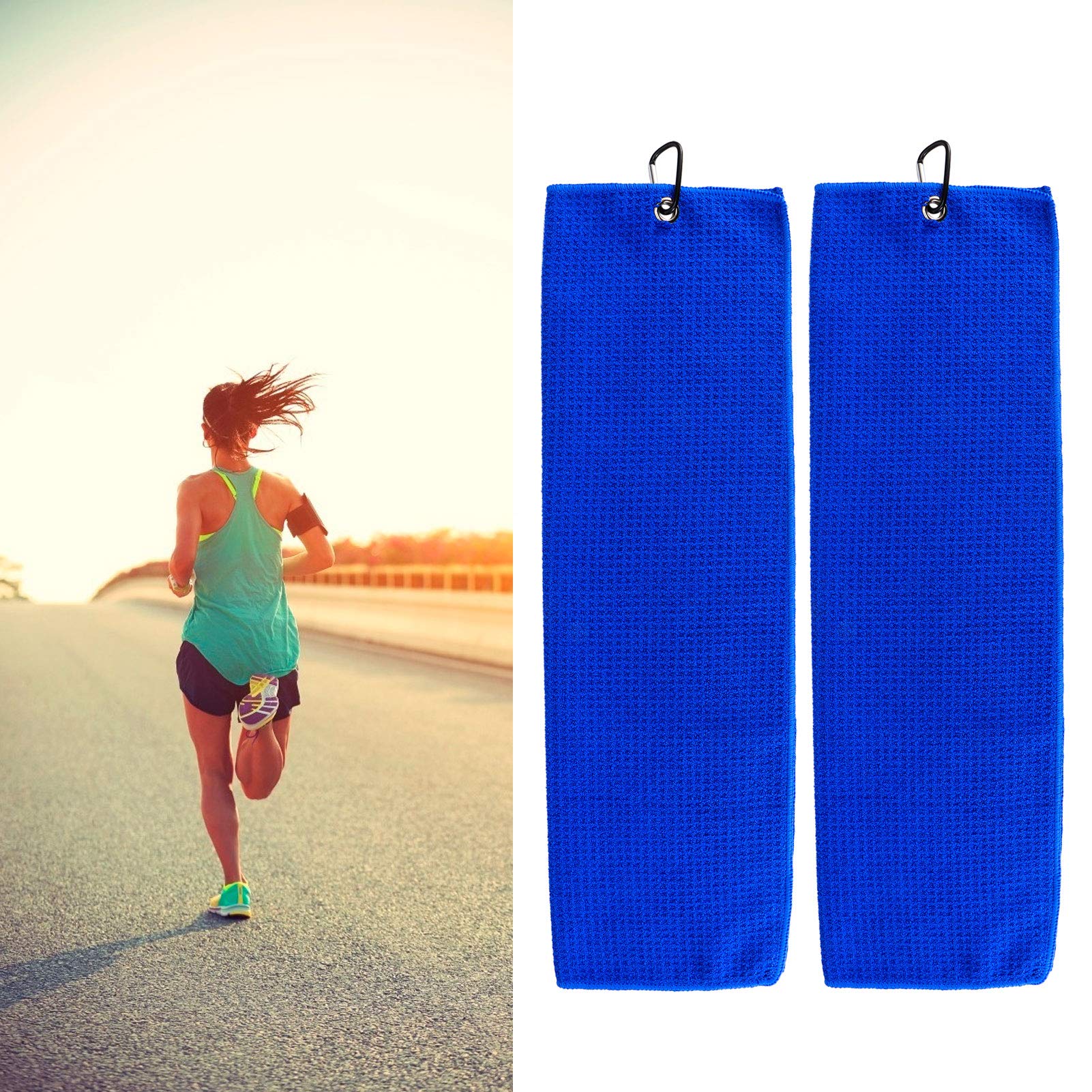 Premium Quick-Dry Fitness Towel for Gym & Workouts - Super Absorbent Sports Towel for Men & Women - Ideal for Yoga, Running, Cycling & Gym Sessions (Sapphire Blue)