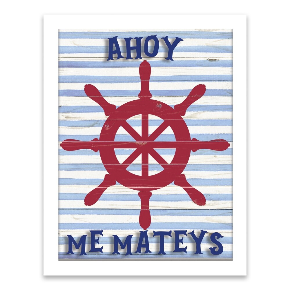 Ahoy Me Mateys Shadowbox - 14x18 Inch Pirate Themed Wall Decor - Multi Color Nautical Art for Living Room, Bedroom & Office
