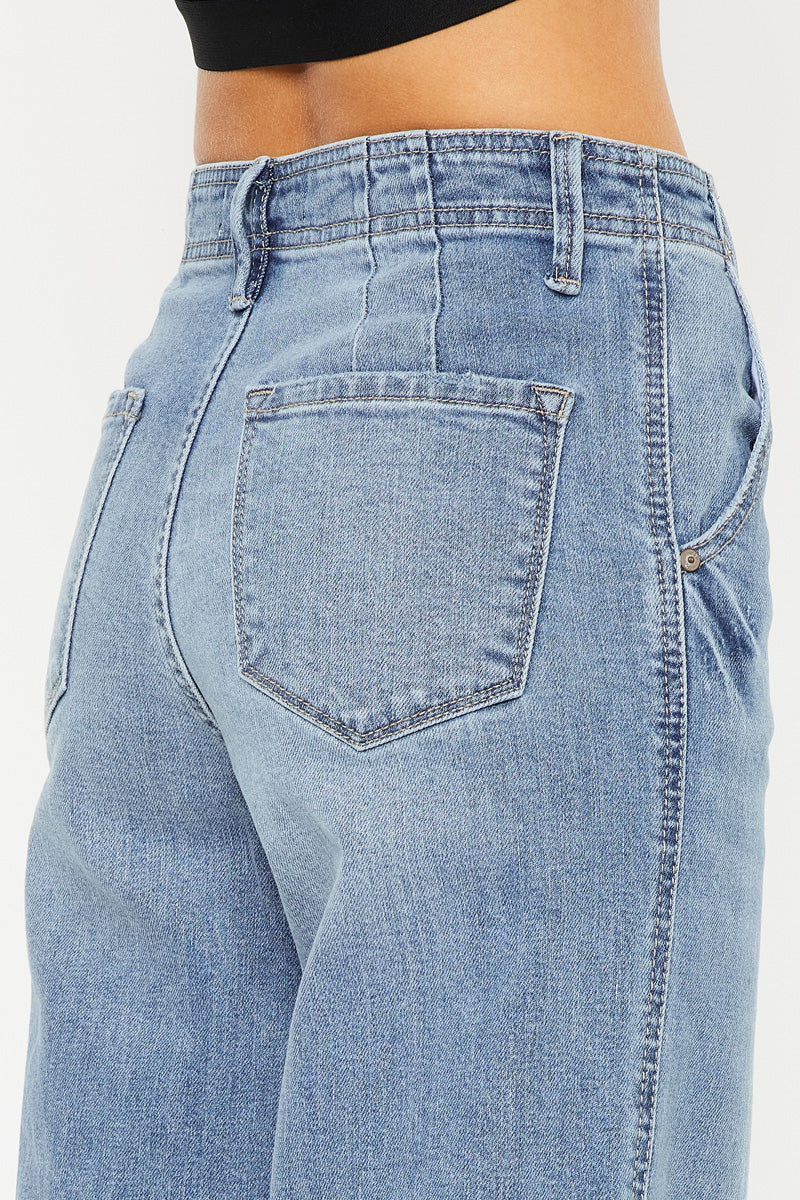 Zoelle Ultra High Rise Wide Leg Jeans for Women - Stretchy Comfort Denim Pants with Elastic Waist - Perfect for Casual Outfits, Workwear & Date Nights