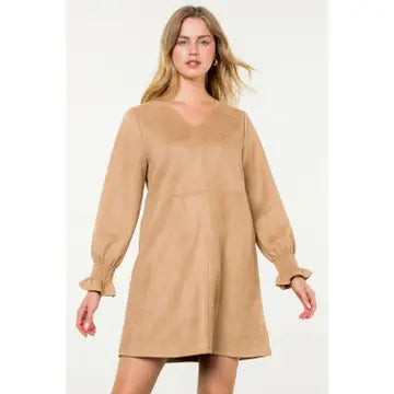 Long Sleeve Suede Dress for Women - Soft & Stylish Fall/Winter Outfit (Multiple Colors) | Sale $47.20 | Perfect for Office, Date Night & Holiday Parties