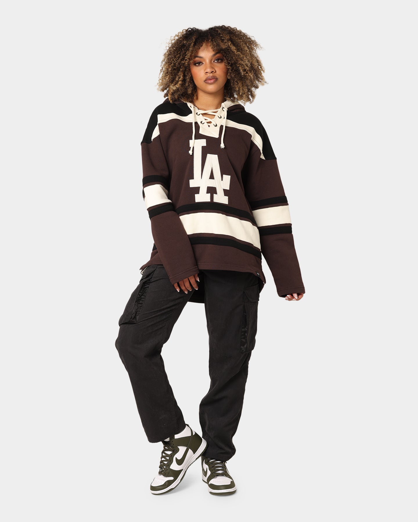 47 Brand Los Angeles Dodgers Superior Lacer Hoodie Brown - Cozy Baseball Fan Apparel for Game Day & Casual Wear