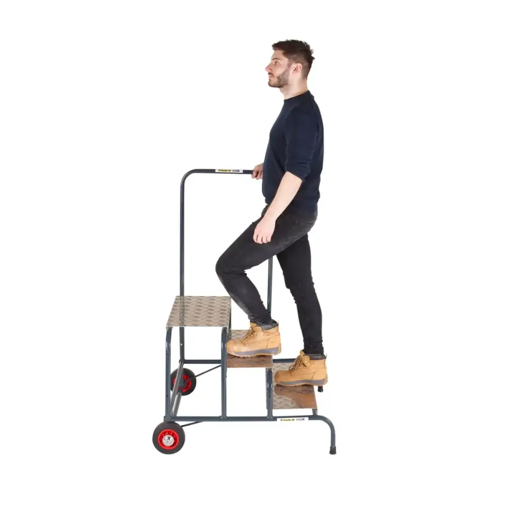 Climb It UK Wide Work Steps - Heavy Duty Aluminum Ladder for Construction, Roofing & Home Use | Non-Slip Safety Steps for Indoor & Outdoor Projects