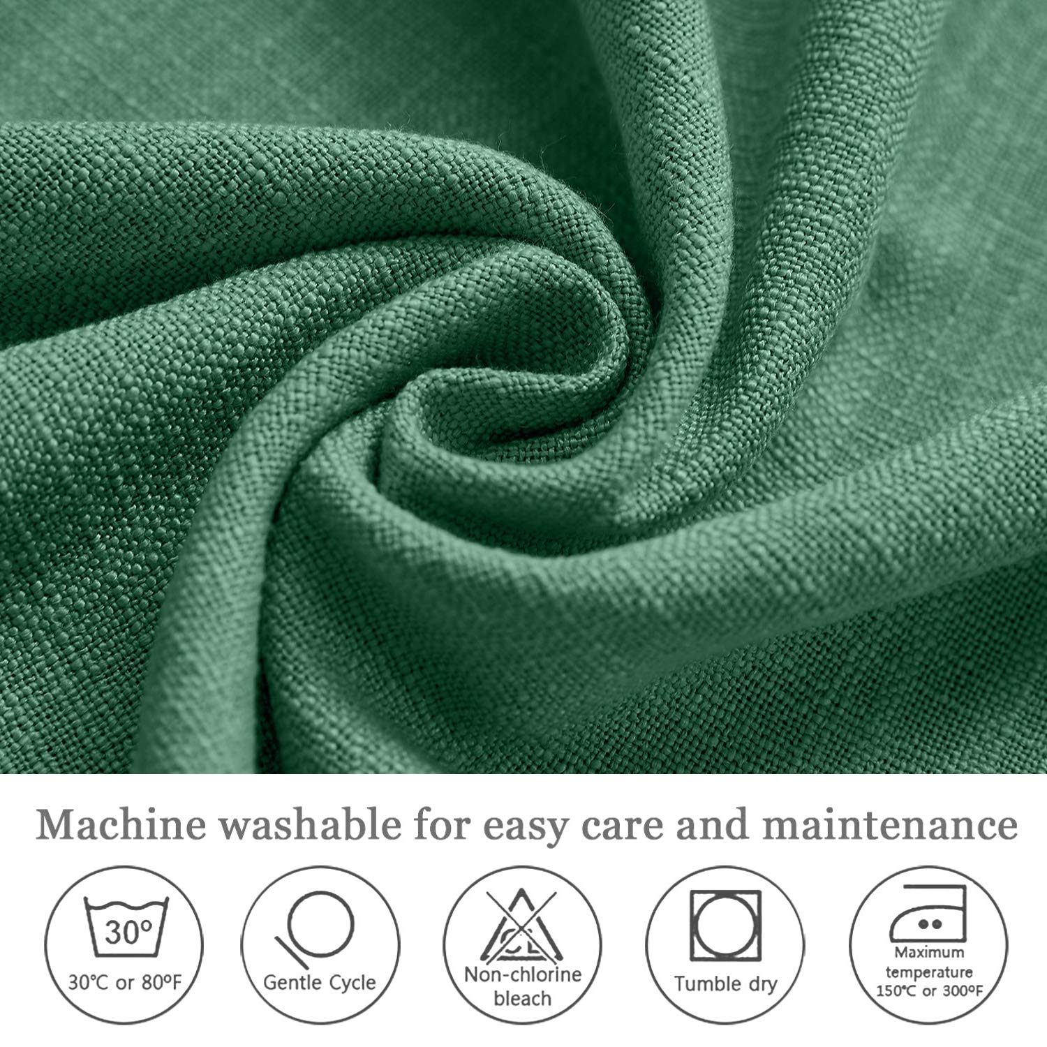 Frelement Breathable Faux Linen Blackout Curtains - Noise Reducing Thermal Insulated Drapes with 4-in-1 Header for Bedroom, Living Room & Office - 52x96 Inches, Single Panel (Peacock Design) - Perfect for Light Control, Privacy & Energy Savings