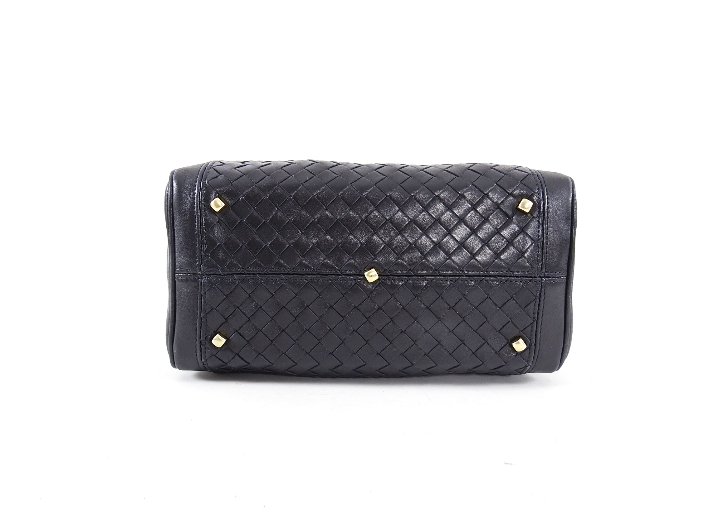 Bottega Veneta Black Intrecciato Leather Small Doctor Bag - Luxury Crossbody Handbag for Women, Perfect for Work, Travel & Evening Events