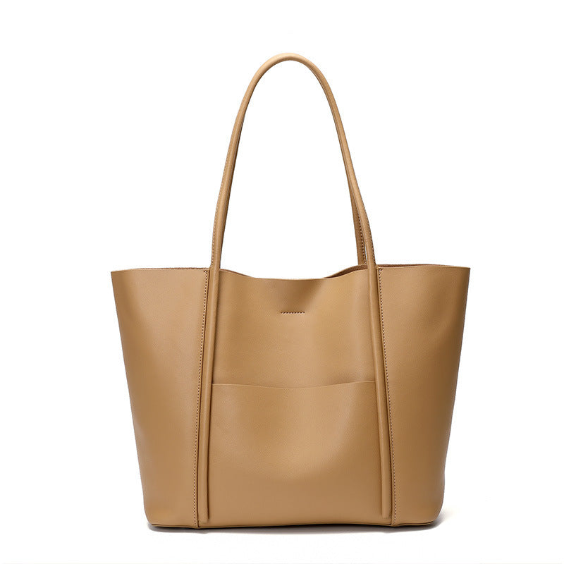 Premium Genuine Leather Tote Bag - Large Capacity Cowhide Handbag for Women - Perfect for Work, Travel & Everyday Use