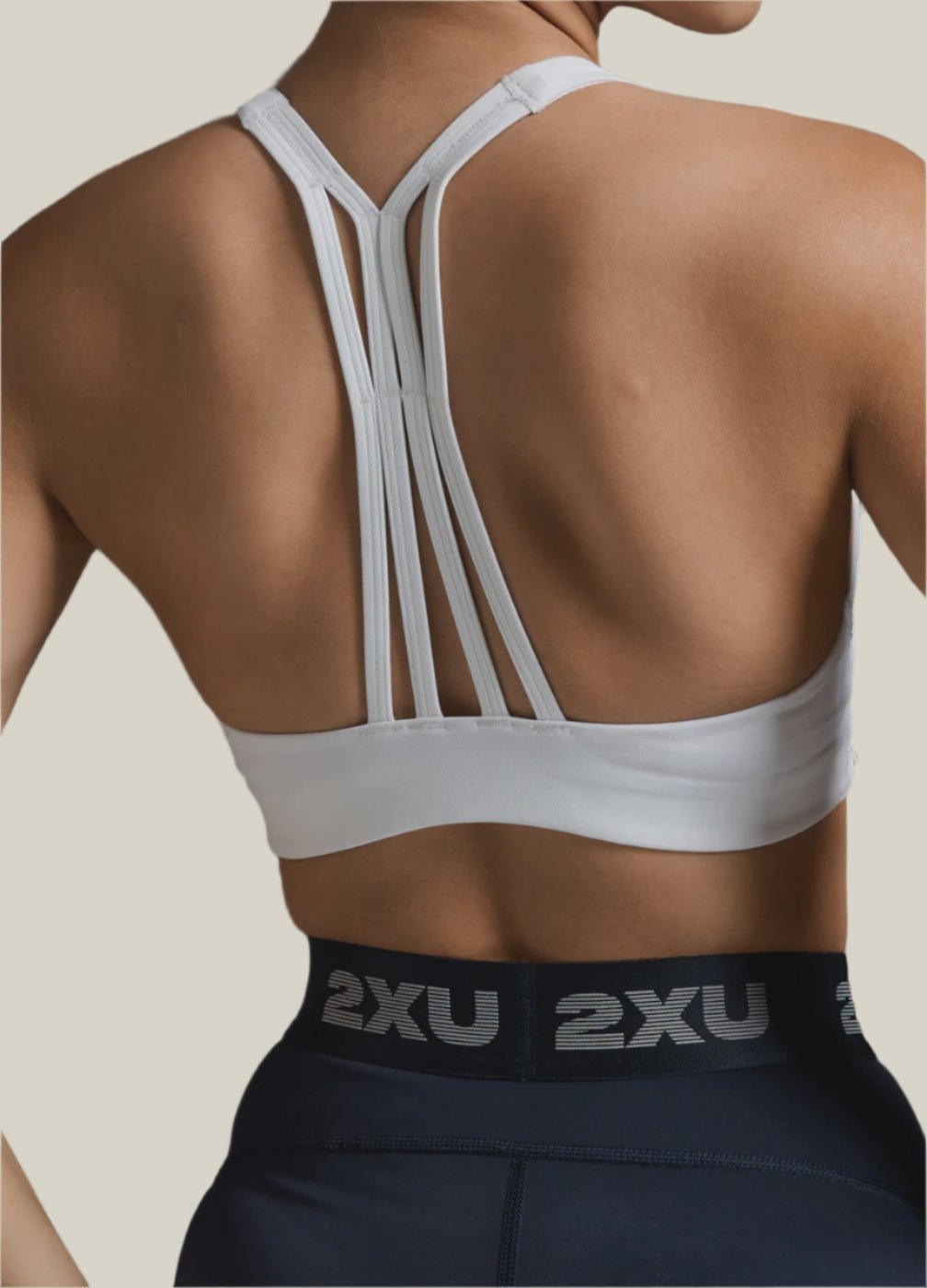 Form Strappy Bra - Comfortable Wireless Support for Women - Perfect for Yoga, Workouts & Everyday Wear - White
