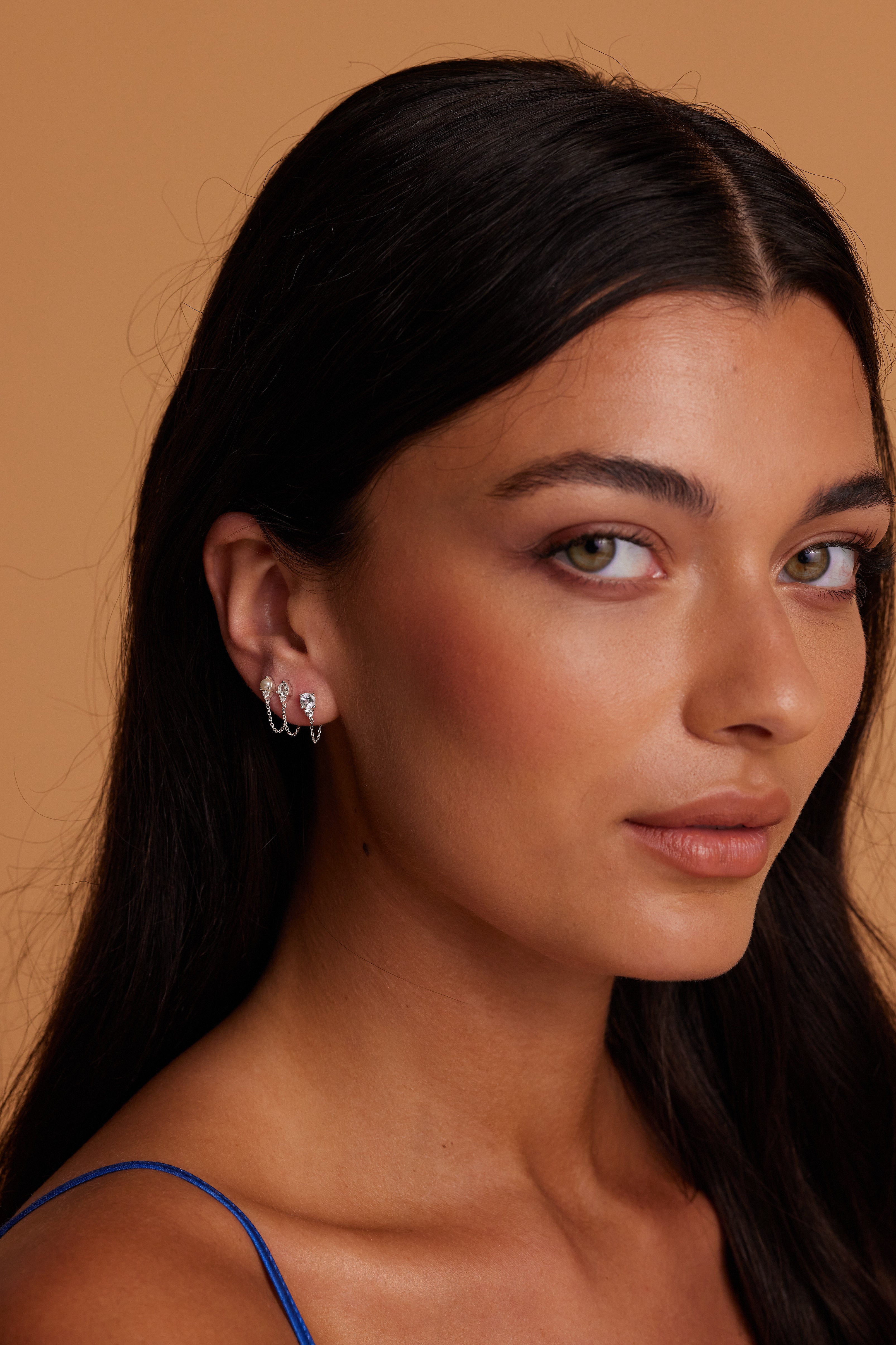 April Birthstone Silver Stud Earrings - Ombre Topaz Gemstone Jewelry for Women - Perfect Gift for Birthdays, Anniversaries & Special Occasions