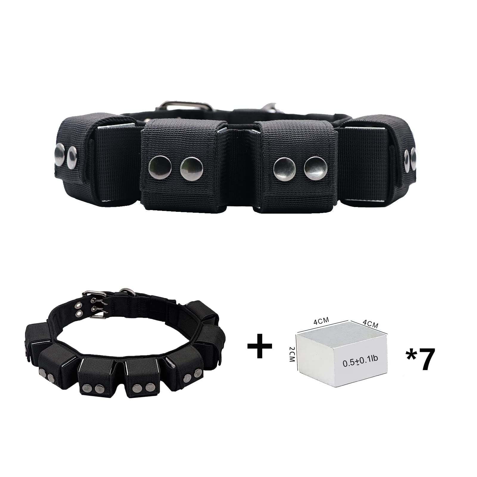 Tactical Weighted Dog Collar for Training & Exercise - Adjustable Free Weights for Small, Medium & Large Dogs | Perfect for Obedience Training, Agility Exercises & Outdoor Adventures