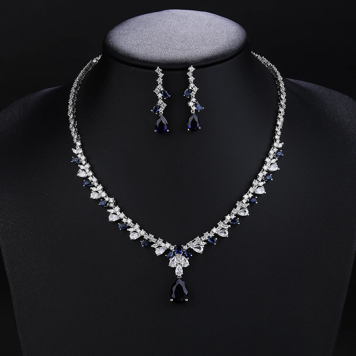 CZ Crystal Bridal Jewelry Set - Necklace & Earrings for Weddings, Anniversaries, Prom | Perfect Wedding Gift for Bride, Girlfriend | Free Shipping CN10323 | Elegant for Ceremonies, Date Nights & Special Occasions