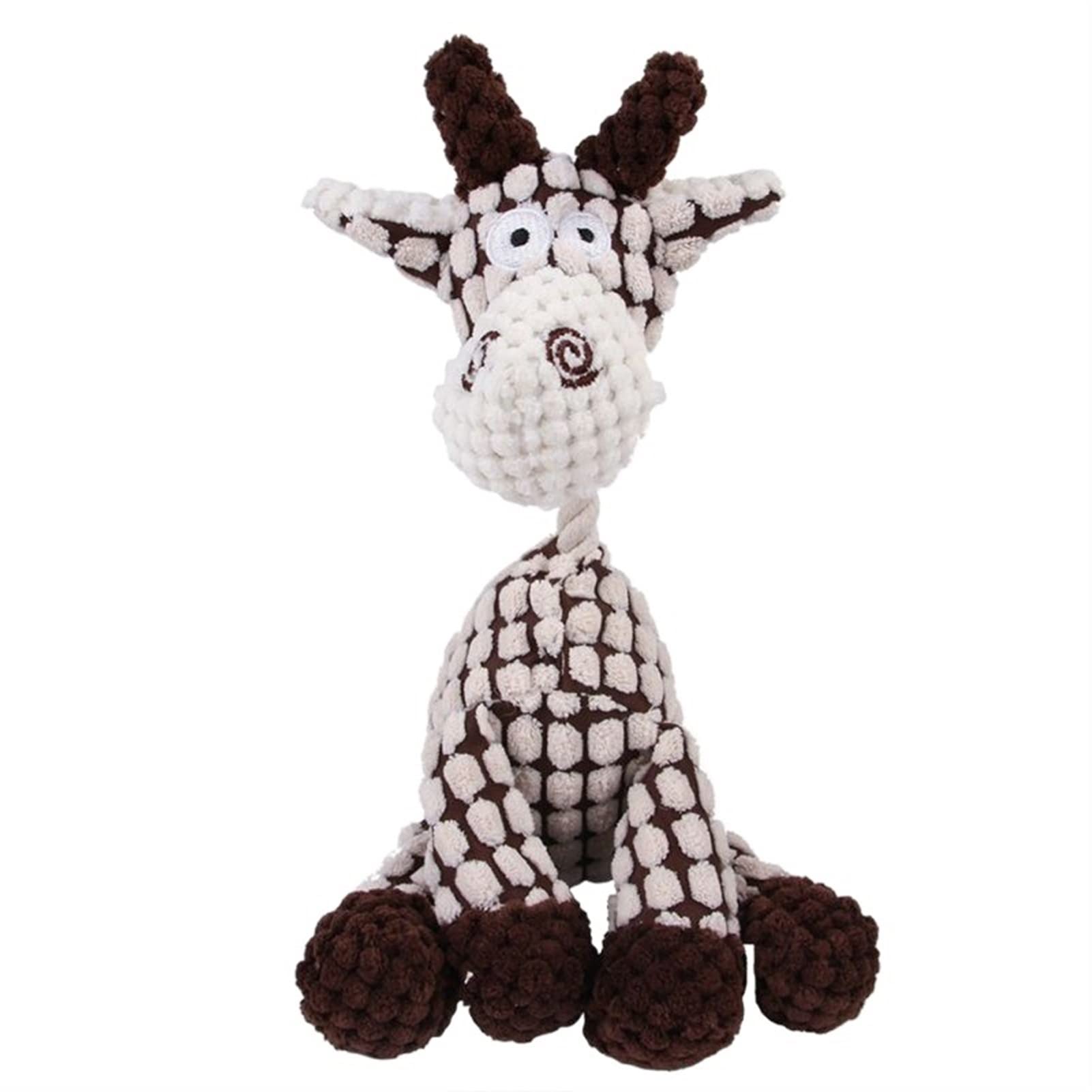 Durable Donkey Chew Toys for Dogs - Interactive Plush Bone Molar Chew Toy for Puppies & Adult Dogs (Brown) - Perfect for Outdoor Play, Training & Teething Relief