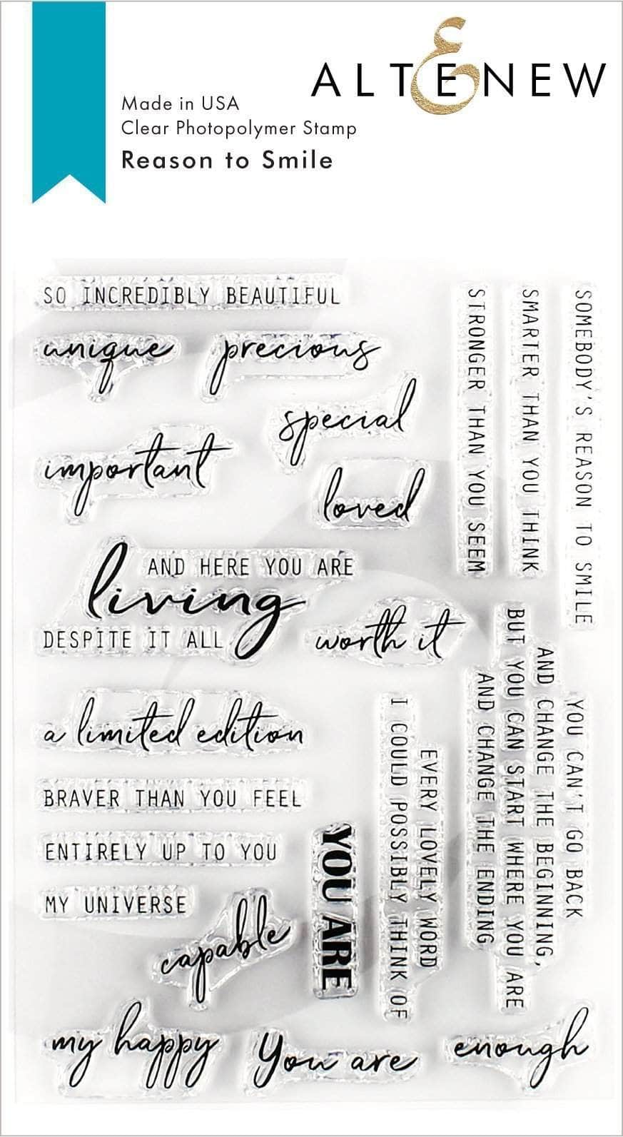 Reason to Smile Stamp Set - DIY Scrapbooking & Card Making Stamps for Handmade Greeting Cards, Journals, and Craft Projects - Perfect for Birthdays, Weddings, and Special Occasions