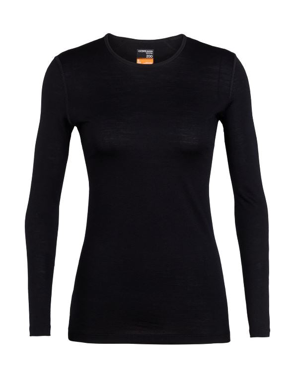 Icebreaker 200 Oasis LS Crewe Women's Long Sleeve Merino Wool Base Layer - Perfect for Hiking, Skiing & Cold Weather Outdoor Activities