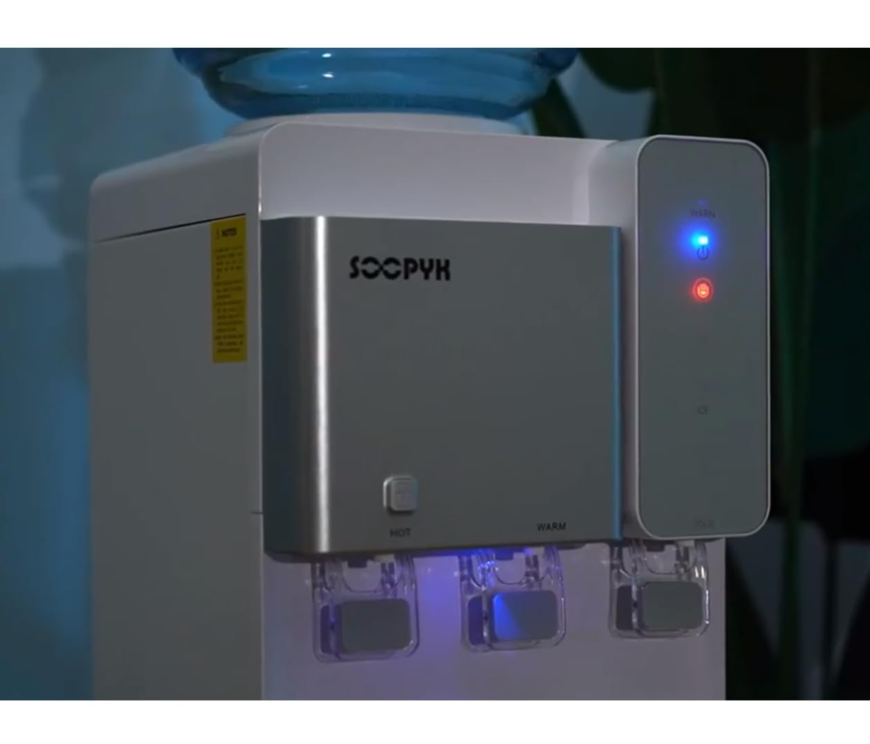 Top Loading Water Cooler Dispenser with Ice Maker - 3/5 Gallon Capacity, 3 Temperature Settings, 27 lbs Ice Production in 24 Hours, Makes 9 Ice Cubes Every 5-7 Minutes (White) - Perfect for Offices, Homes, and Commercial Spaces