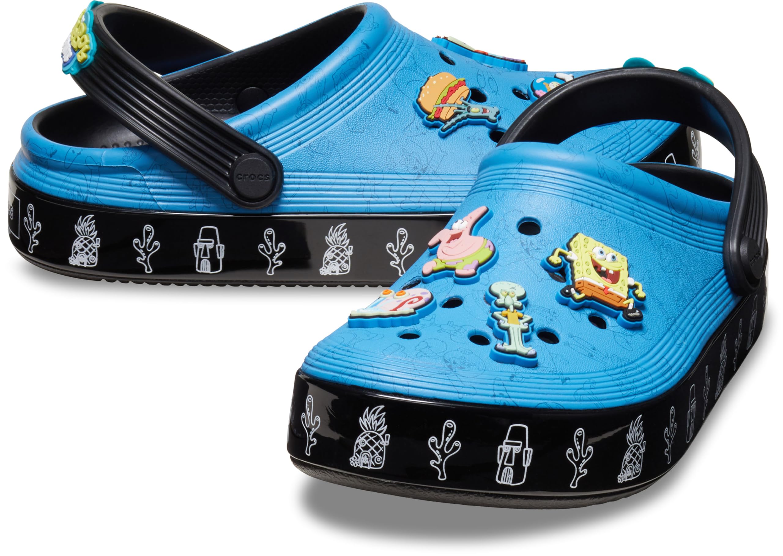 Crocs Unisex Kids Spongebob Squarepants Clogs - Lightweight & Comfortable Water Shoes for Boys & Girls - Perfect for Beach, Pool, and Outdoor Play (Little Big Kid, Black)