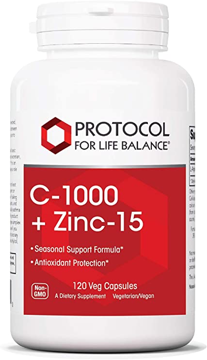 Vitamin C 1000mg with Zinc 15mg - Immune Support Supplement for Adults & Kids | Boost Energy & Fight Fatigue | Daily Wellness & Cold Season Defense