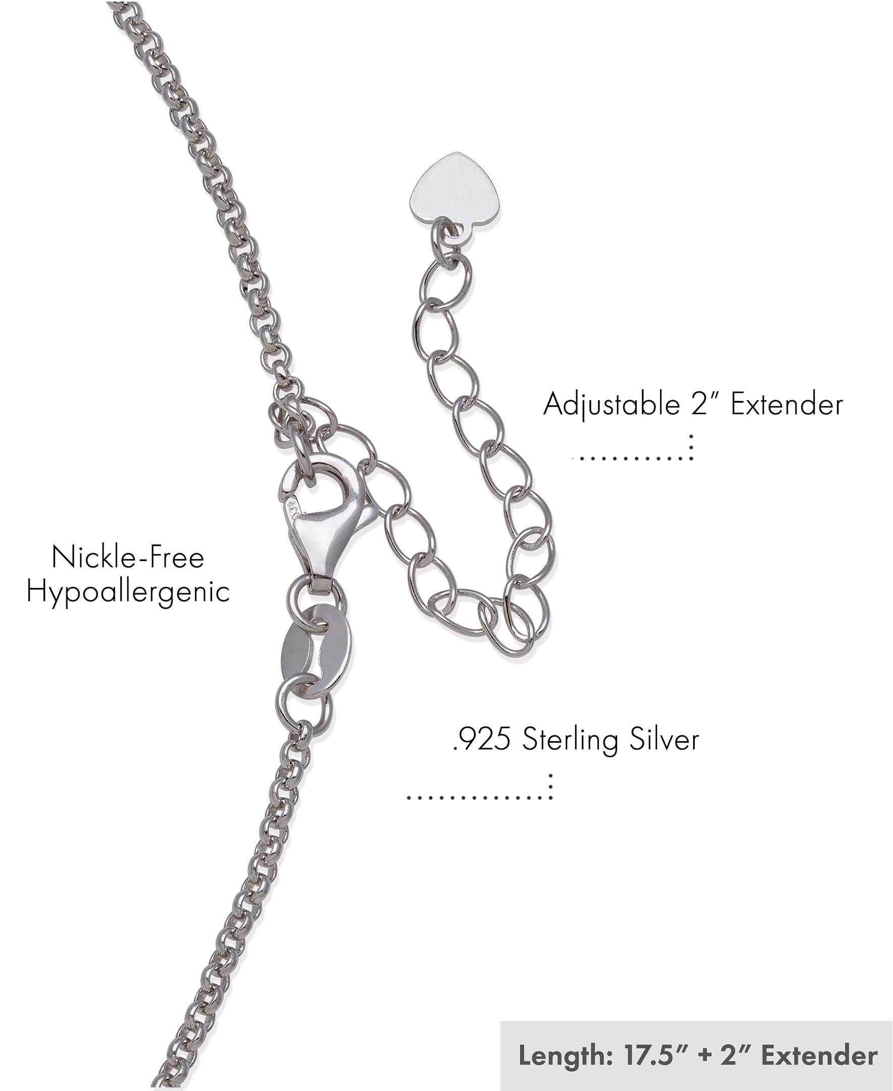 Belacqua Sterling Silver Natural Rose Quartz Heart Necklace for Women - Elegant Dainty Jewelry Gift for Valentine's Day, Anniversary & Everyday Wear