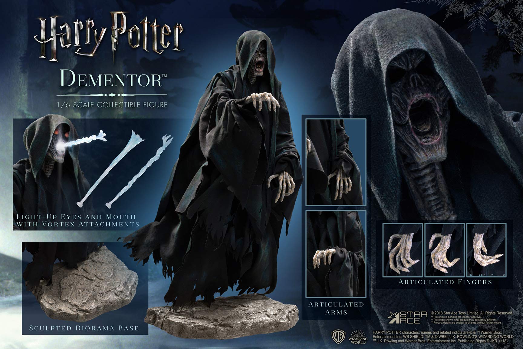 Star Ace Toys Harry Potter & The Prisoner of Azkaban: Dementor Deluxe 1:6 Scale Collectible Action Figure with Detailed Sculpt & Articulation (SA0066) - Perfect for Movie Fans, Display & Fantasy Collections