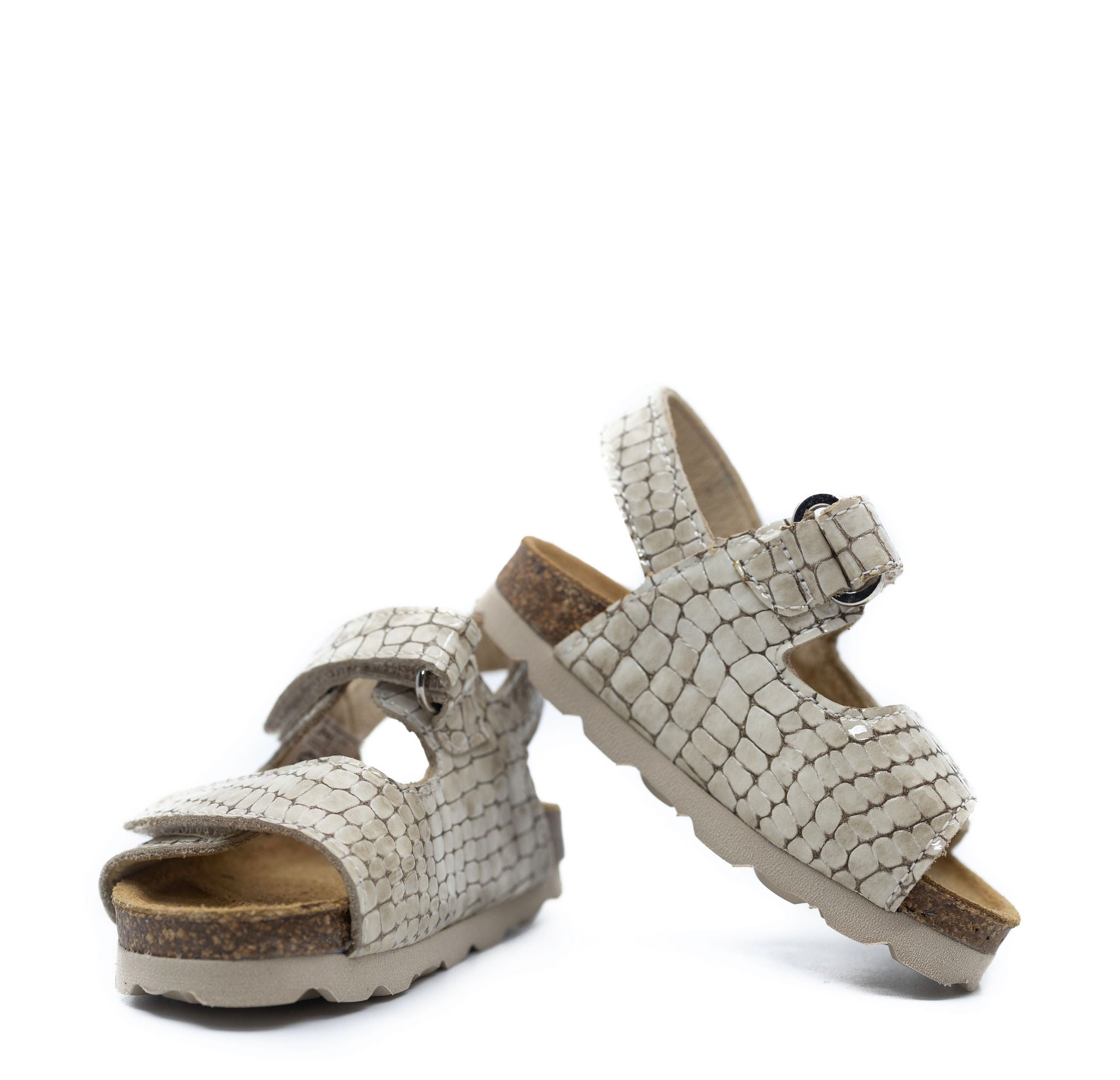 Blublonc Cream Snake Patent Velcro Baby Sandals for Boys & Girls - Soft Comfortable Non-Slip First Walkers for Infants & Toddlers - Perfect for Beach, Park, and Outdoor Play