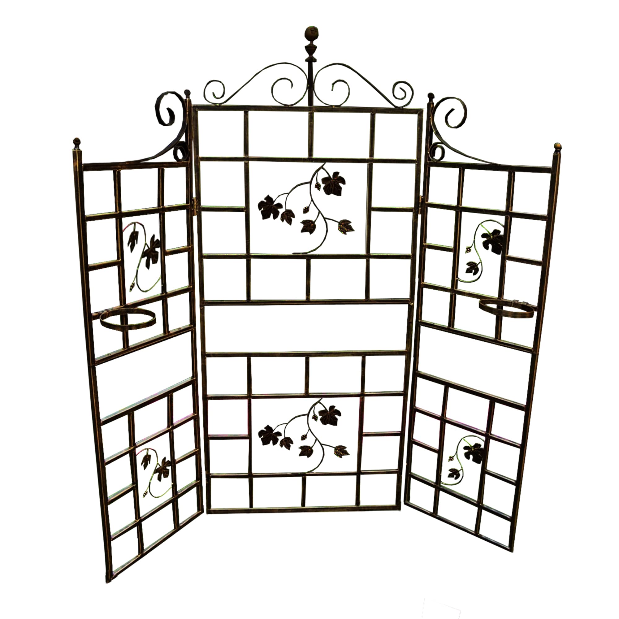 Oakland Living 3-Piece Patio Screen Set in Hammer Tone Brown - Outdoor Privacy Screens for Deck, Porch, and Backyard