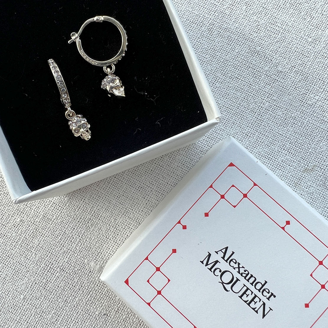 Skull Creole Mini Earrings - Pale Gold & Grey Crystal Stud Earrings for Women | Gothic Jewelry, Punk Style Accessories for Parties, Concerts & Everyday Wear
