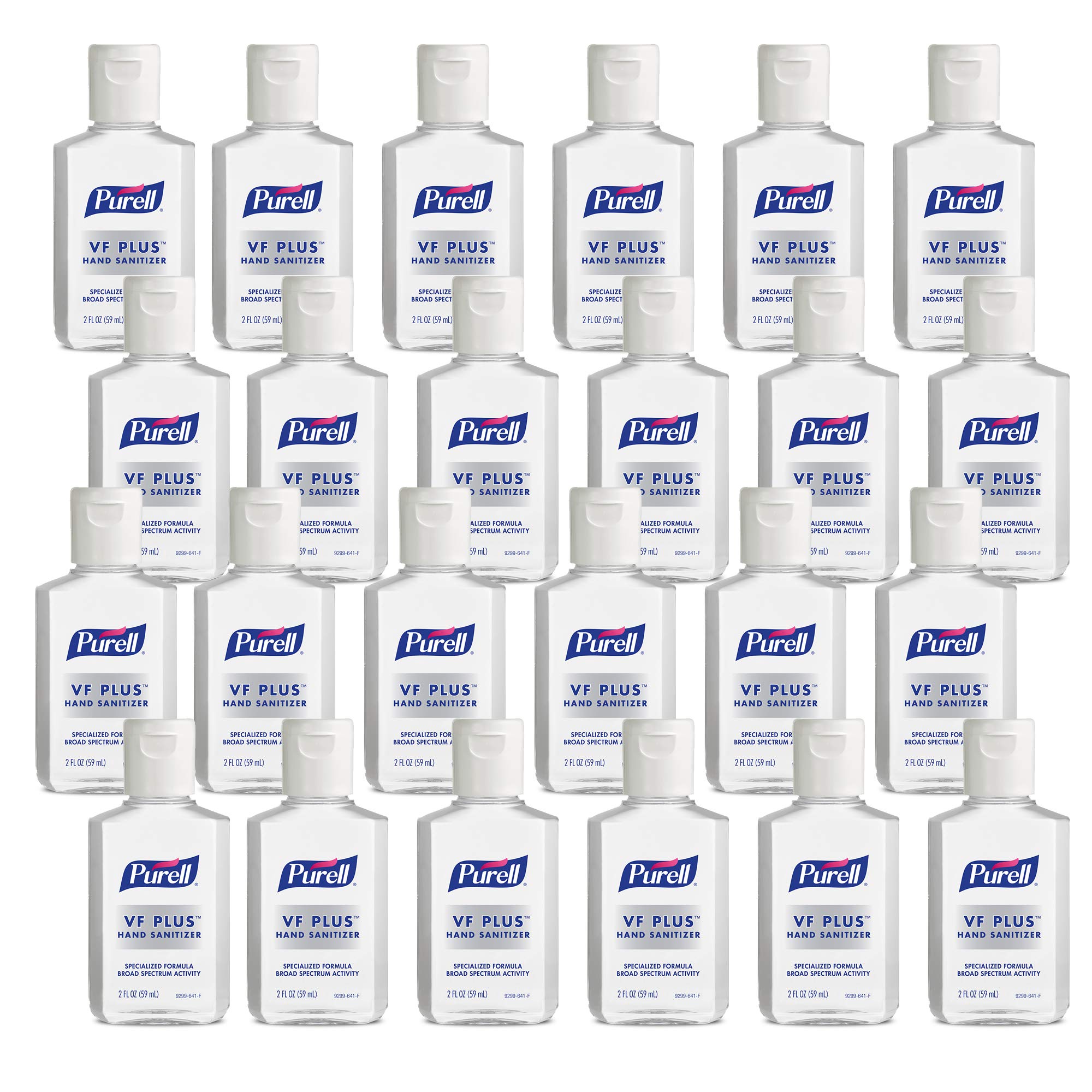 Purell VF PLUS Alcohol-Based Hand Sanitizer Gel, Fragrance Free, 2 fl oz Travel Size Flip Top Bottle (Pack of 24) - Kills 99.9% Germs, Perfect for Travel, Office, School, and On-The-Go Hygiene