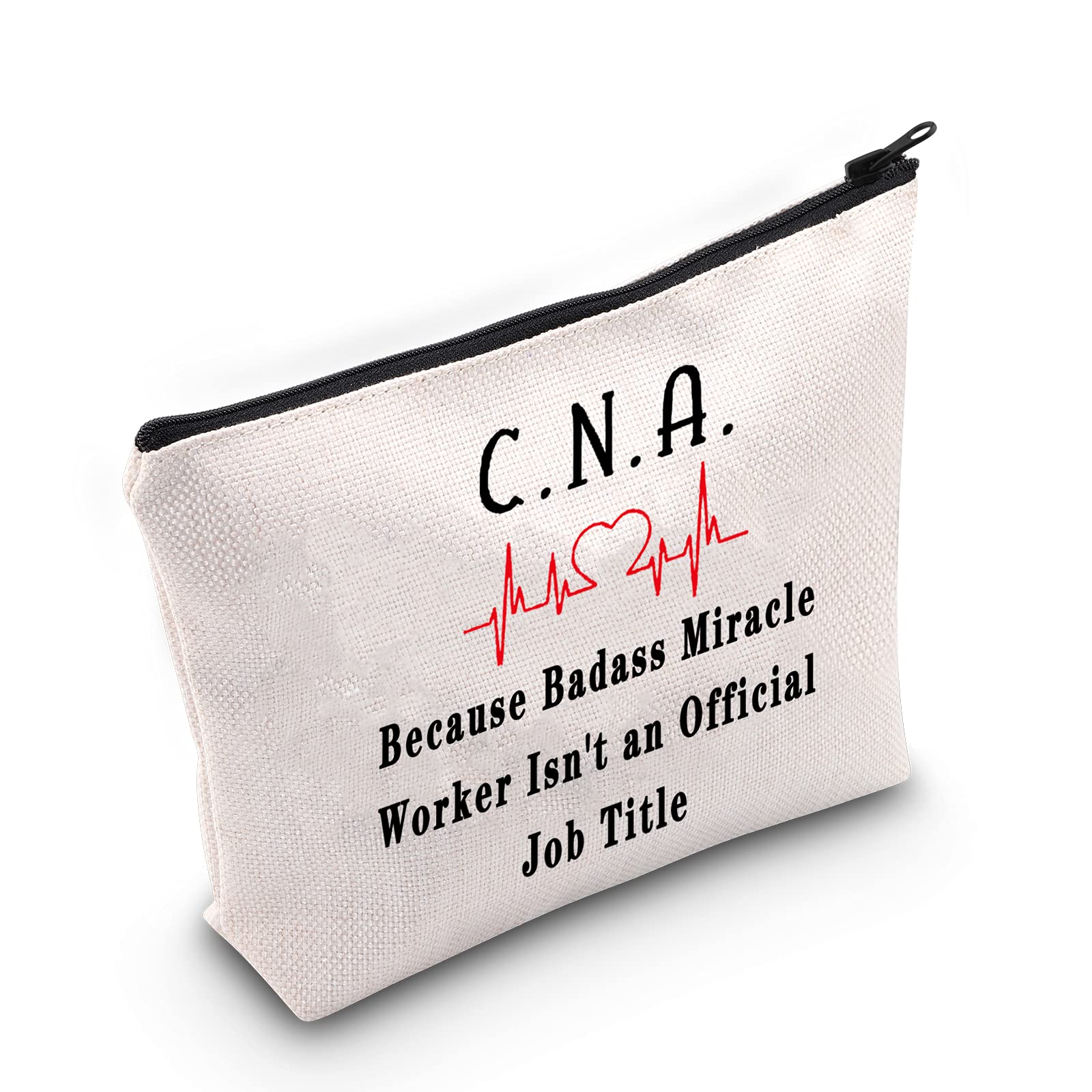 MEIKIUP Certified Nursing Assistant (CNA) Makeup Travel Bag - Perfect Gift for CNA Graduates & Nursing Assistant Week Appreciation - Durable & Stylish Job Title Bag for Work, School & Travel