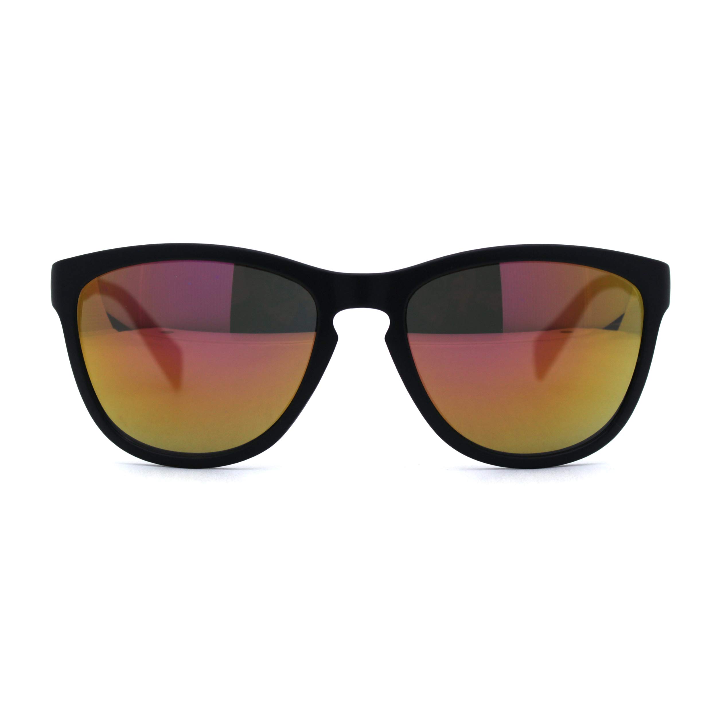 Men's Matte Black Sport Keyhole Horn Rim Sunglasses - Polarized UV Protection for Running, Cycling & Outdoor Activities