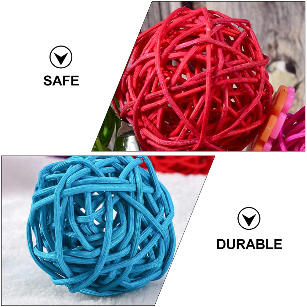 Balacoo 50PCS Natural Grass & Vine Bird Chewing Toys - Safe Parrot, Parakeet, Cockatiel Chew Toys for Small Birds | Perfect for Cage Enrichment & Beak Exercise
